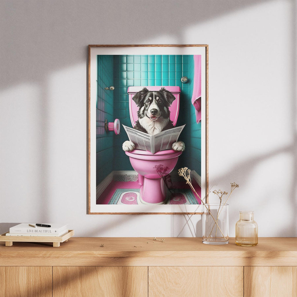 Australian Shepherd Toilet Dogs PInk and Turquise image 8