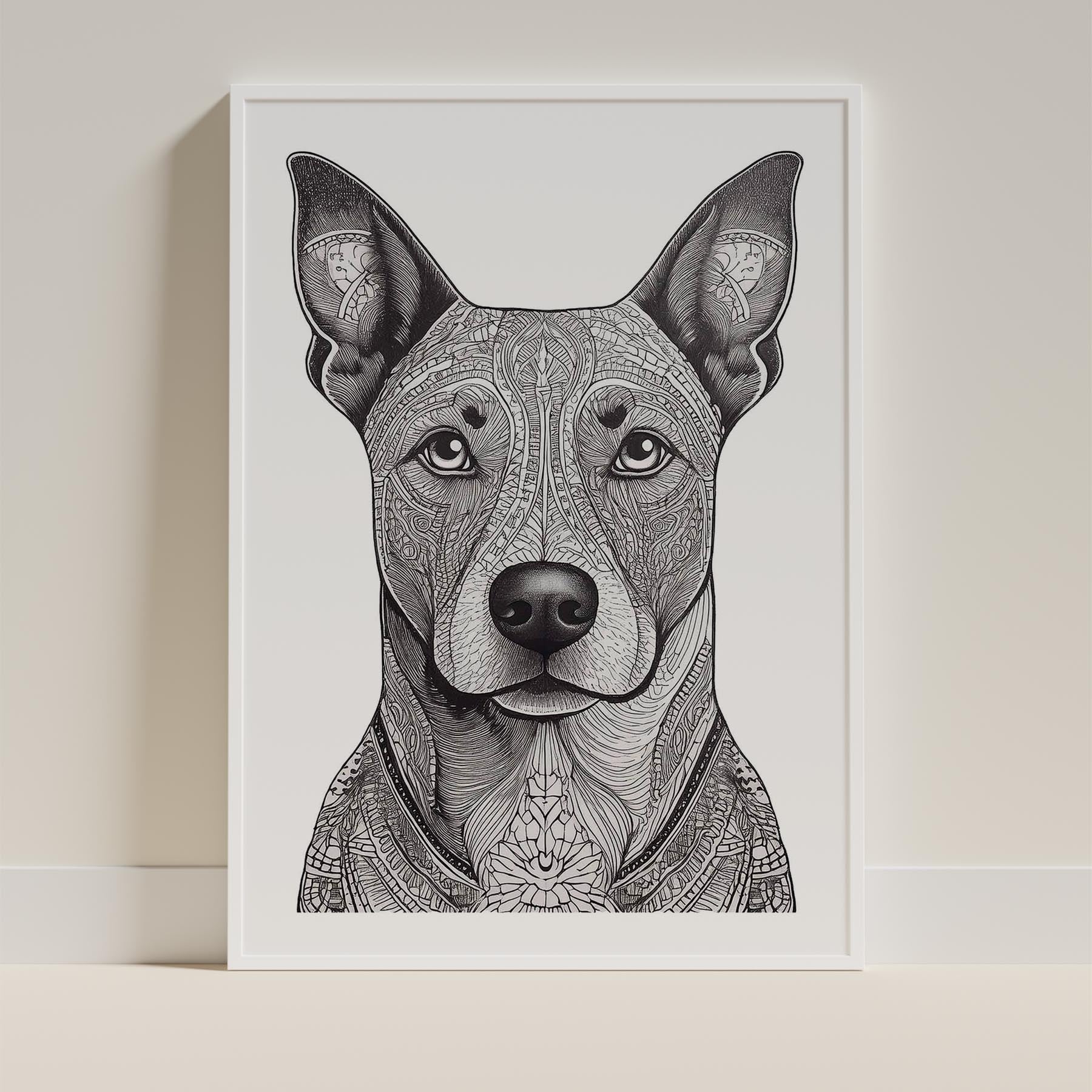 Cattle Dog Mandala Black and White Dog Series image 9