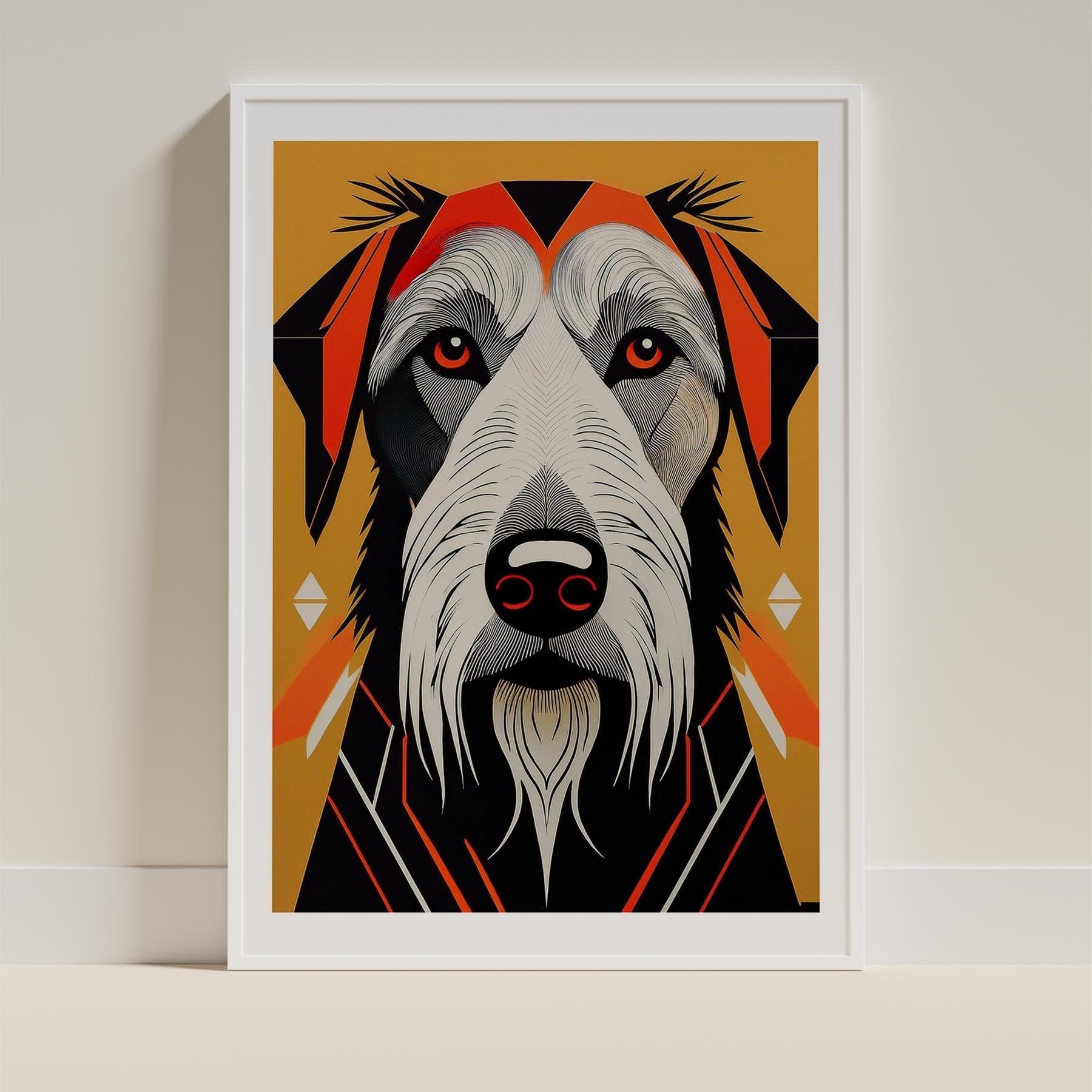 Irish Wolfhound Geometric Orange Series image 9
