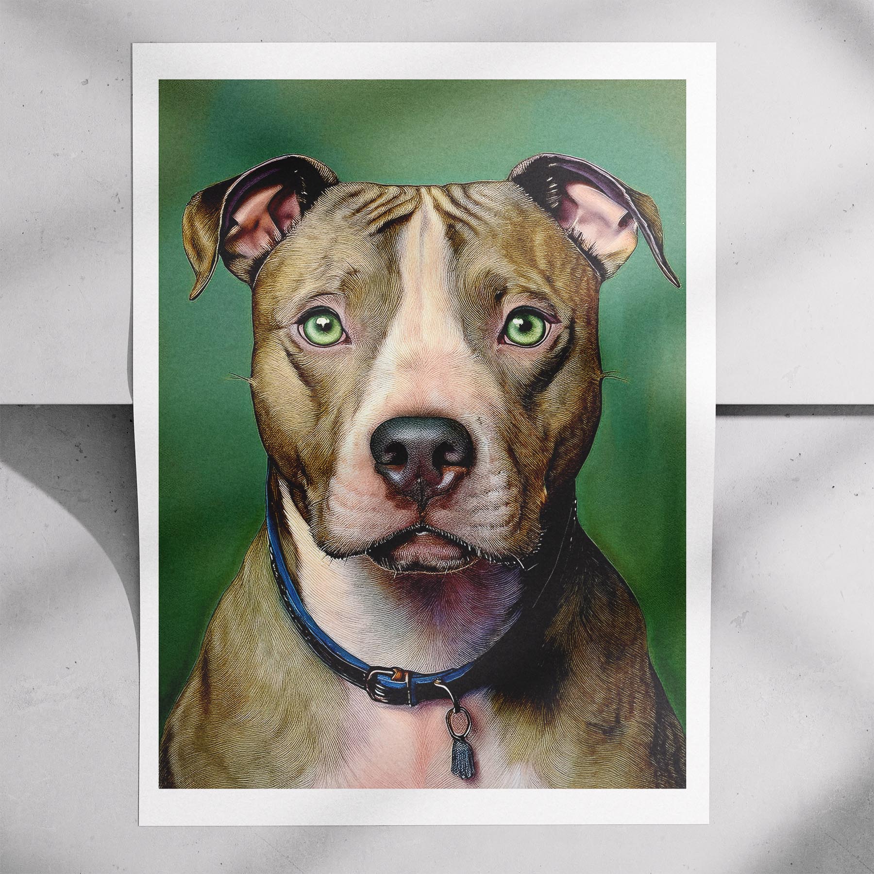 American Pitbull Terrier Green Painted Series image 7