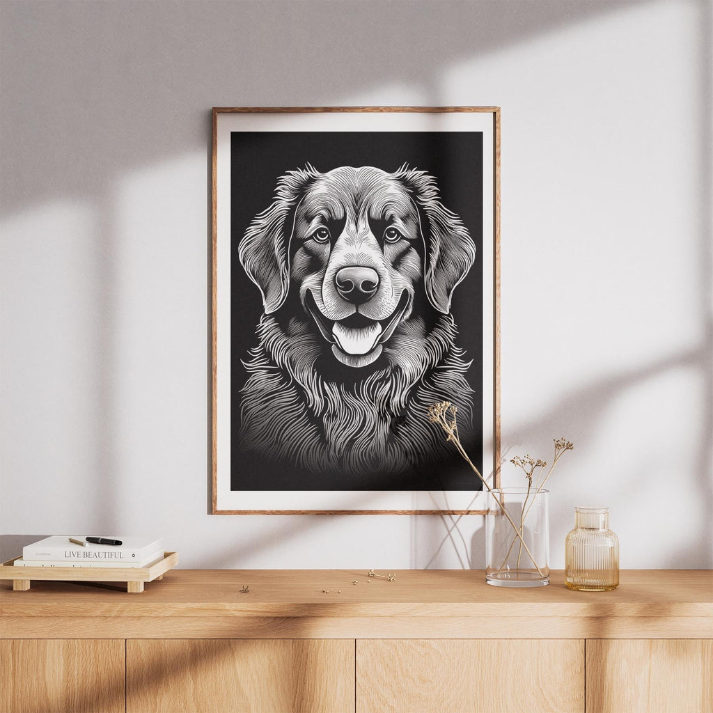 Newfoundland Line Dog Series in Black and White image 8