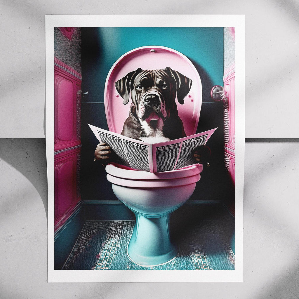 Dogue de Bordeaux Toilet Dogs PInk and Turquise image 7
