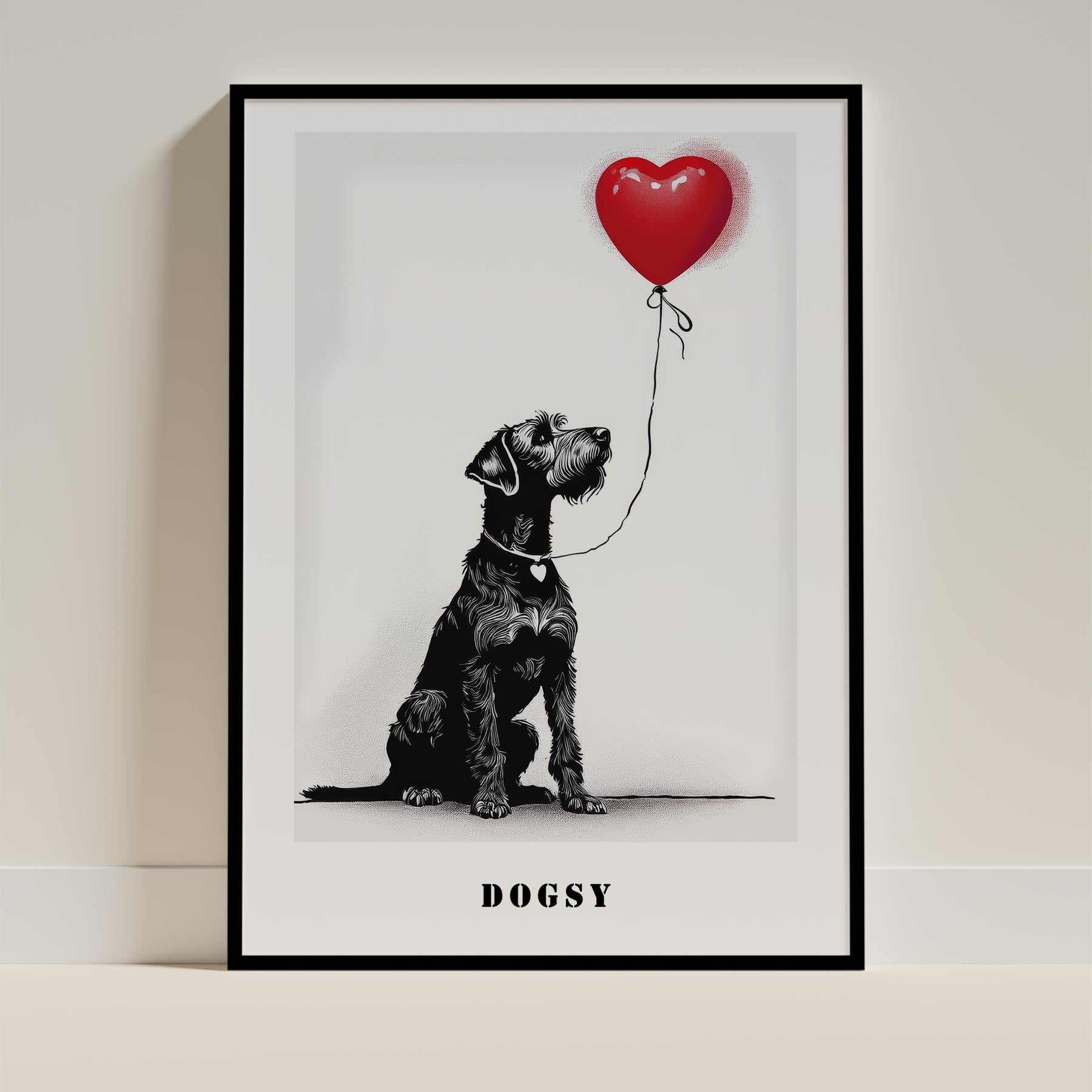 Airedale DOGSY Series inspired by the Art of Banksy with text Dogsy image 0