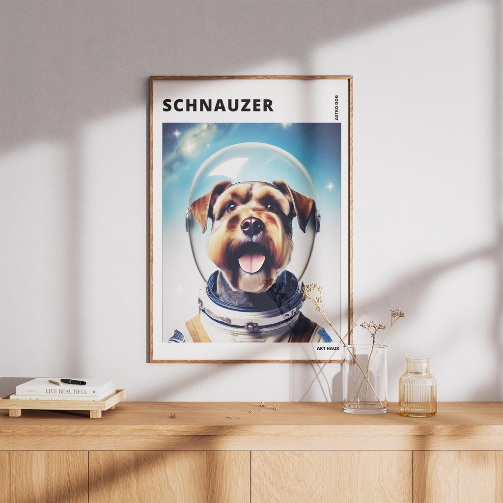 Schnauzer Astronaut Dog Series with Text Astro Dog image 8