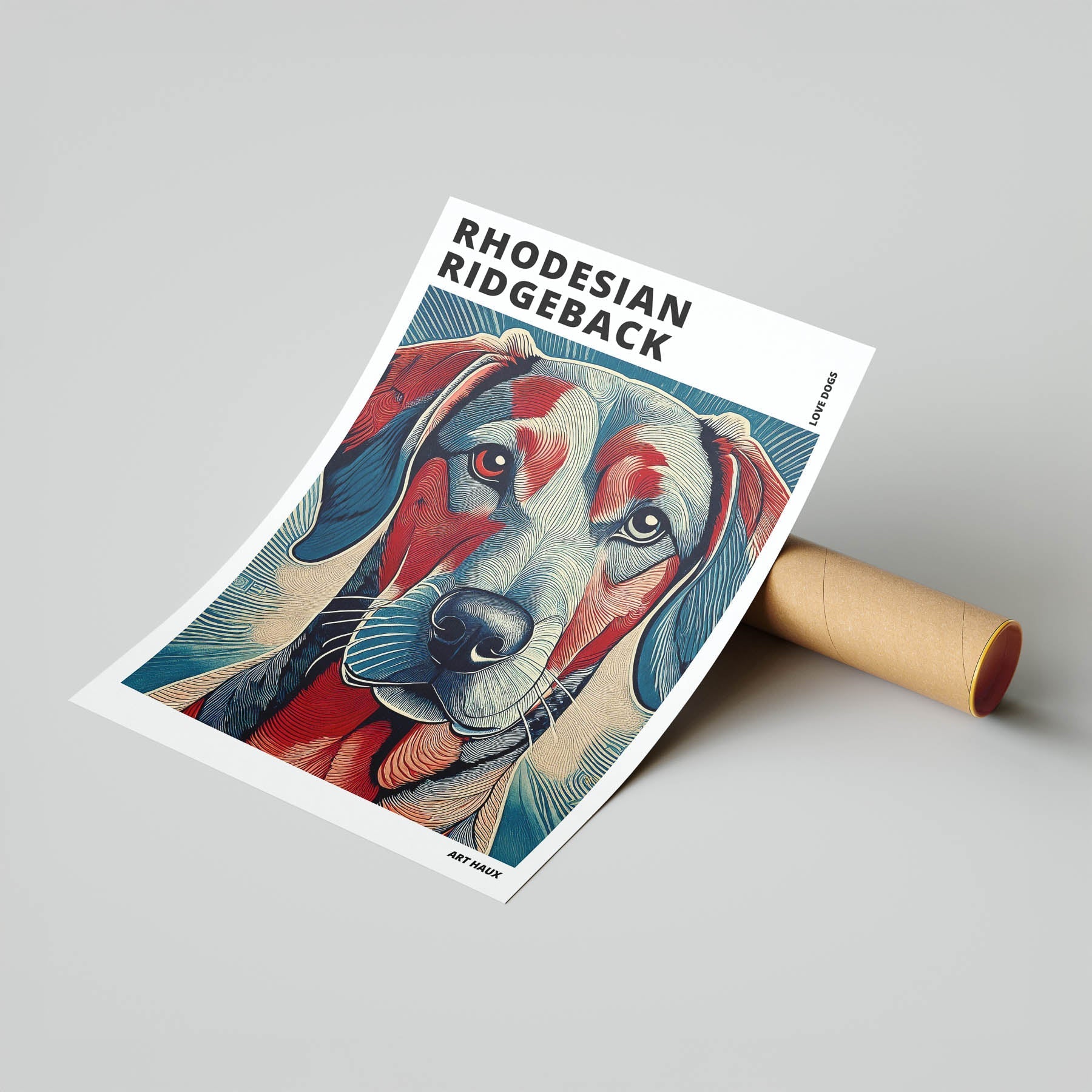 Rhoedesian Ridgeback Hokusai Japanese Inspired Dog Series with Text image 6