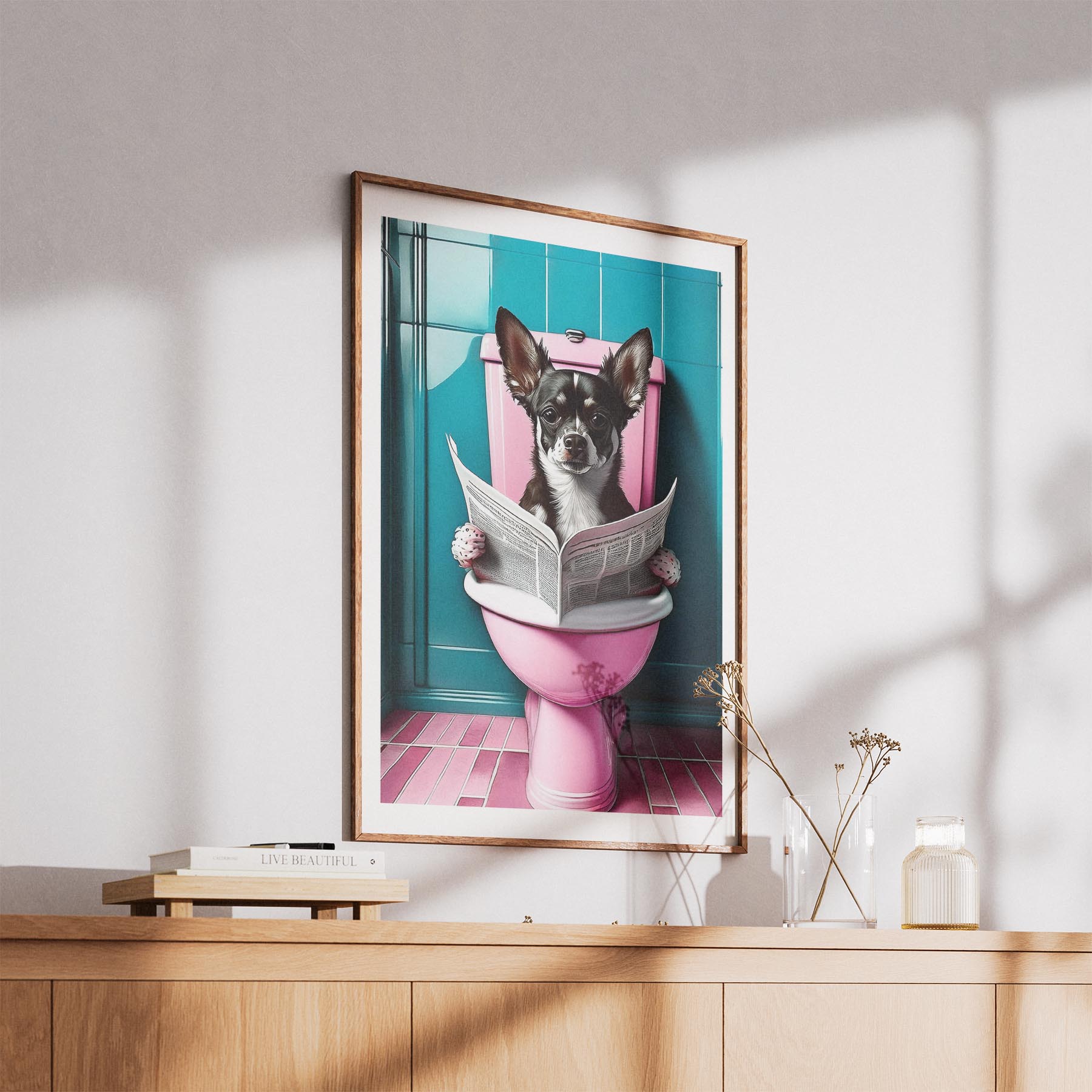 Chihuahua Toilet Dogs PInk and Turquise image 5