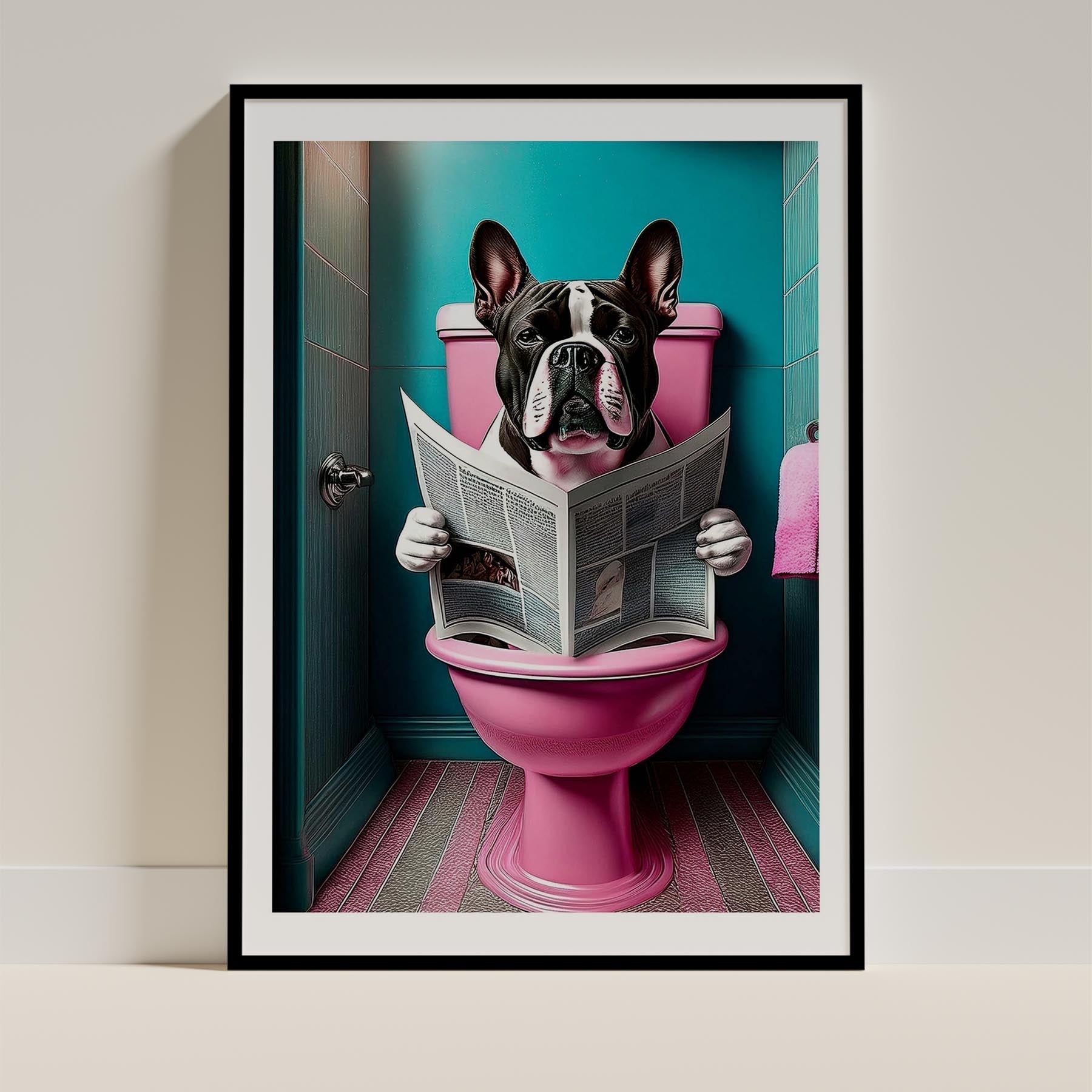 Bullmastiff Toilet Dogs PInk and Turquise image 0