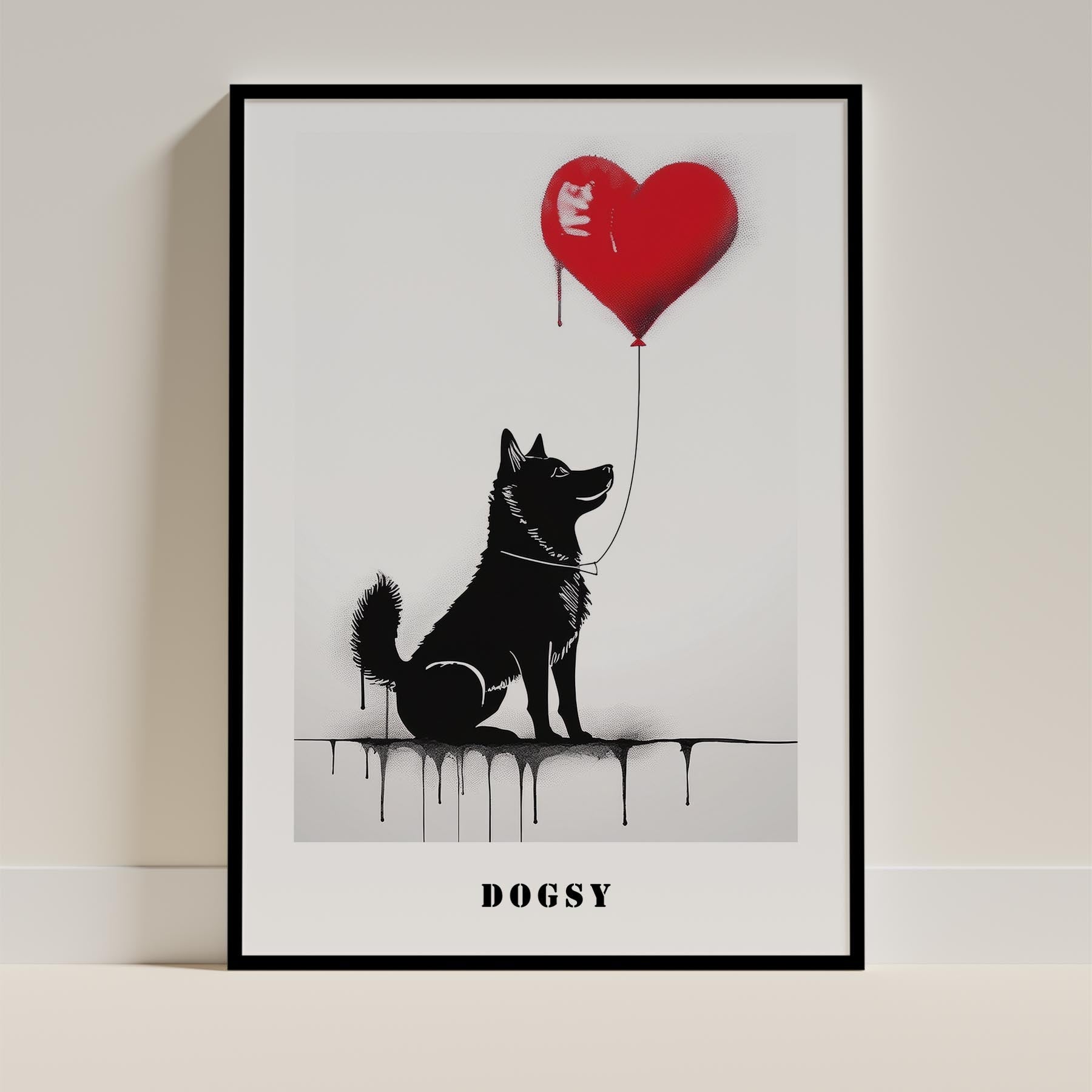 Shiba DOGSY Series inspired by the Art of Banksy with text Dogsy image 0