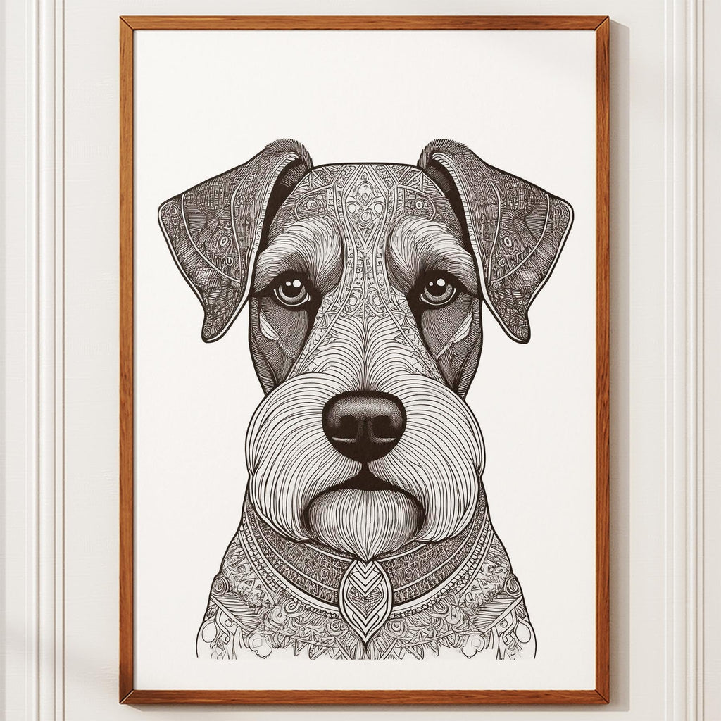 Schnauzer Mandala Black and White Dog Series image 10