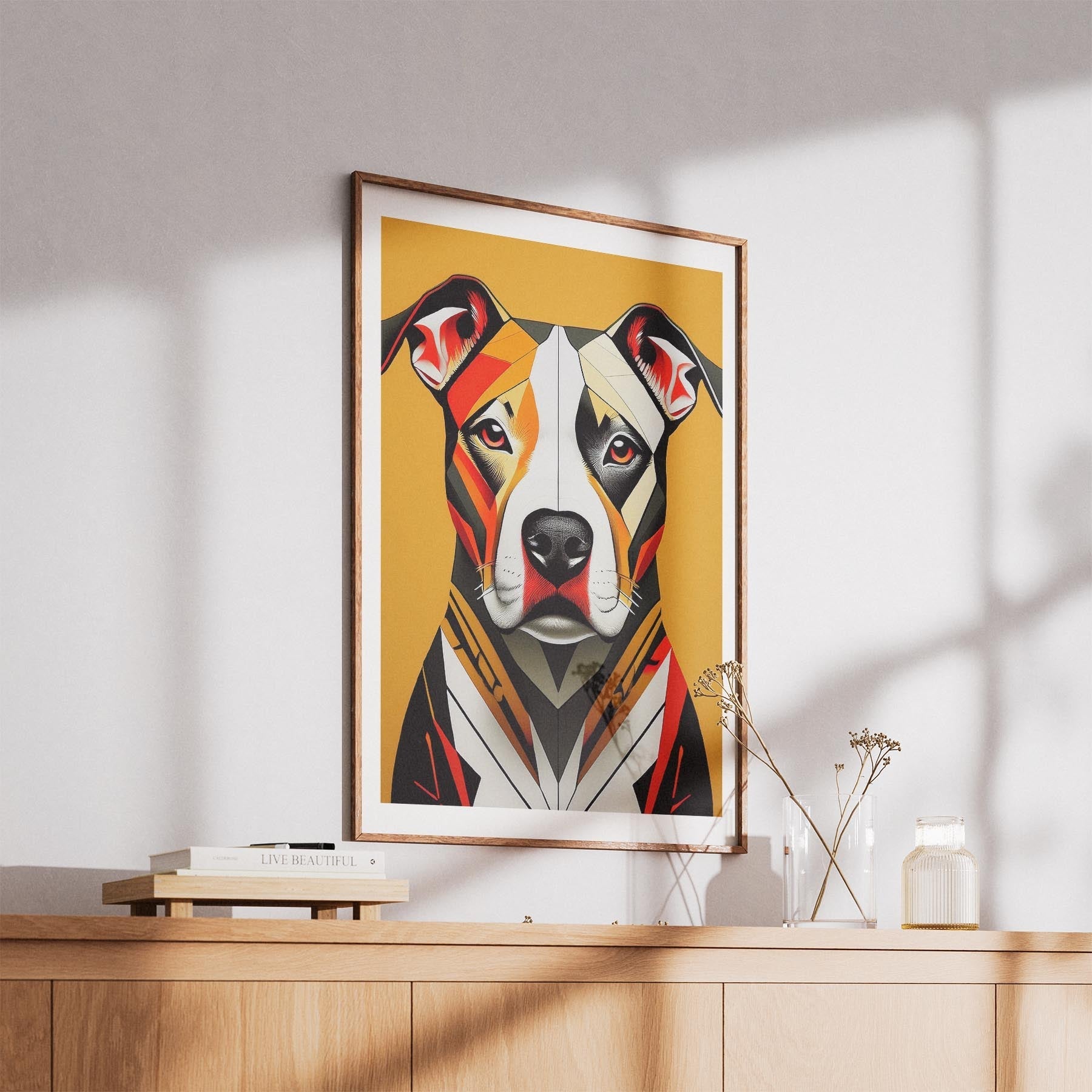 Staffordshire Bull Terrier Geometric Orange Series image 5