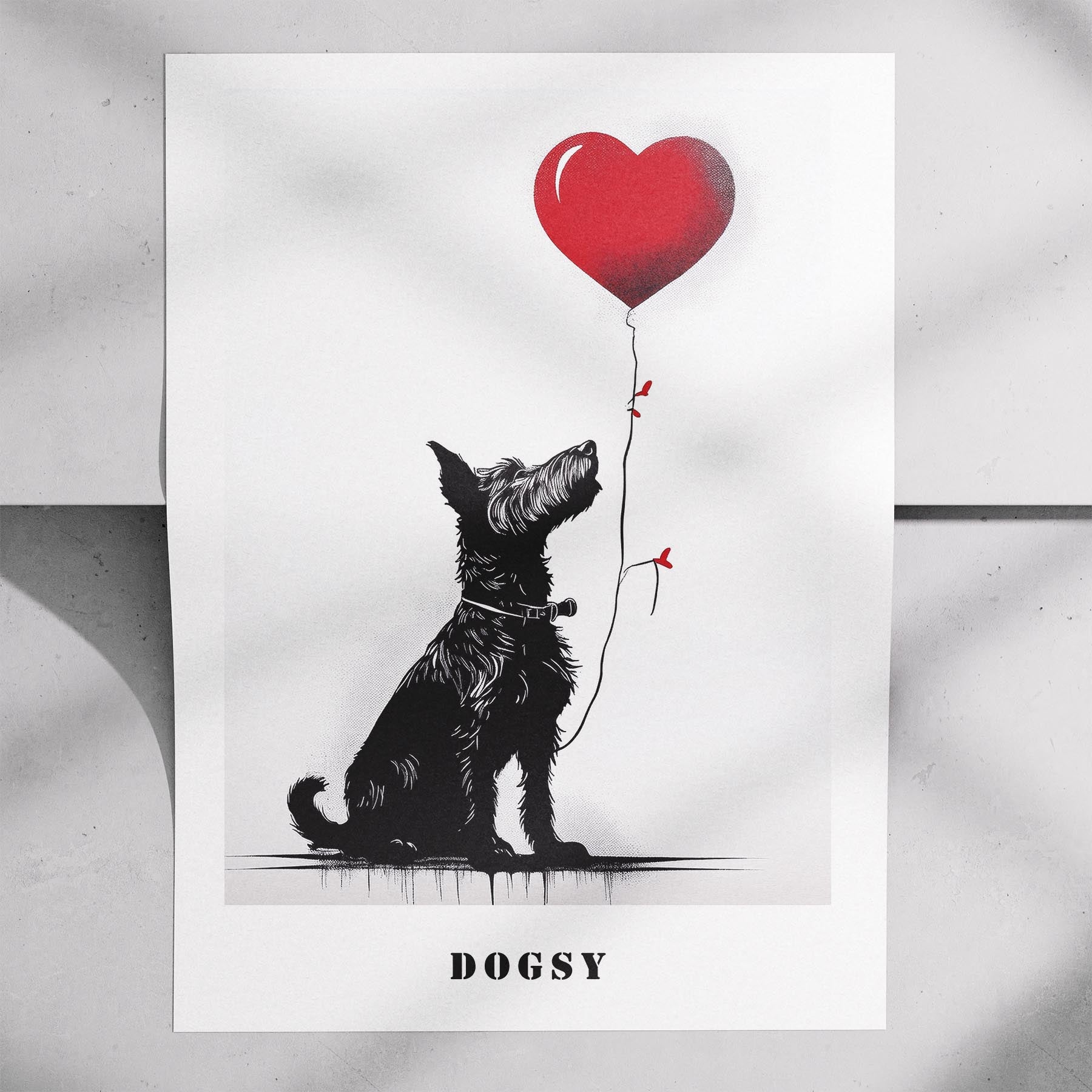 Fox Terrier DOGSY Series inspired by the Art of Banksy with text Dogsy image 7