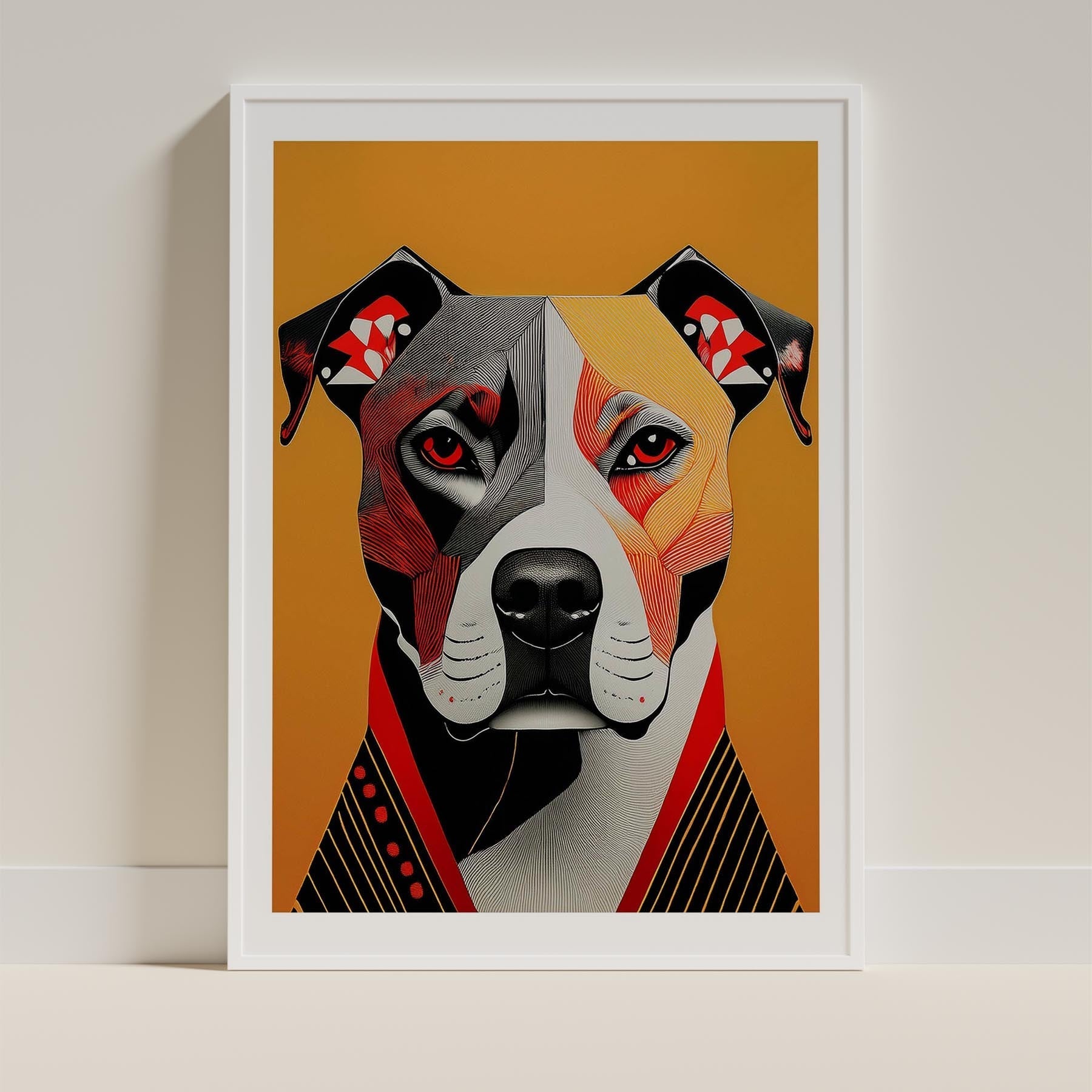 American Pitbull Terrier Geometric Orange Series image 9