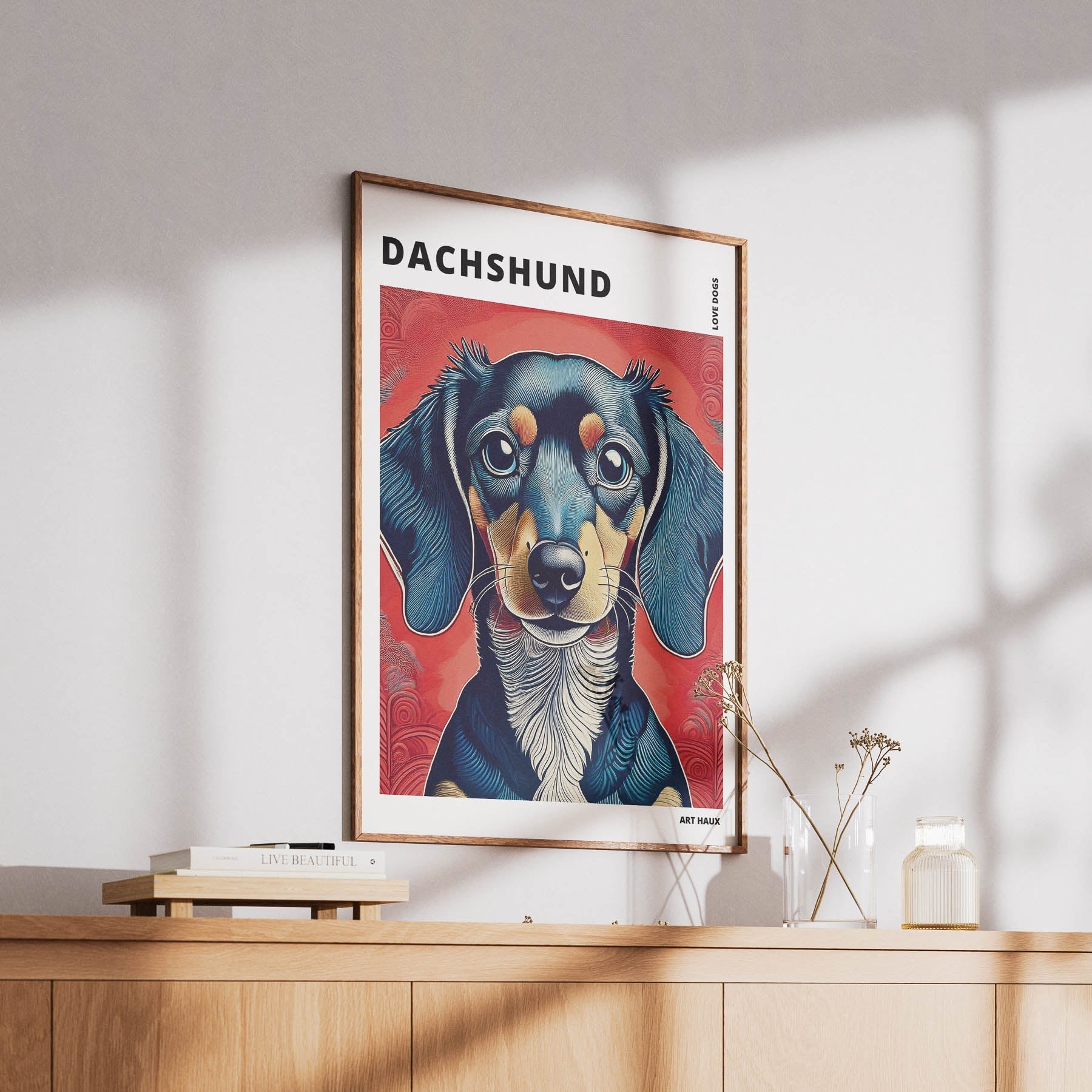 Dachshund Hokusai Japanese Inspired Dog Series with Text image 5