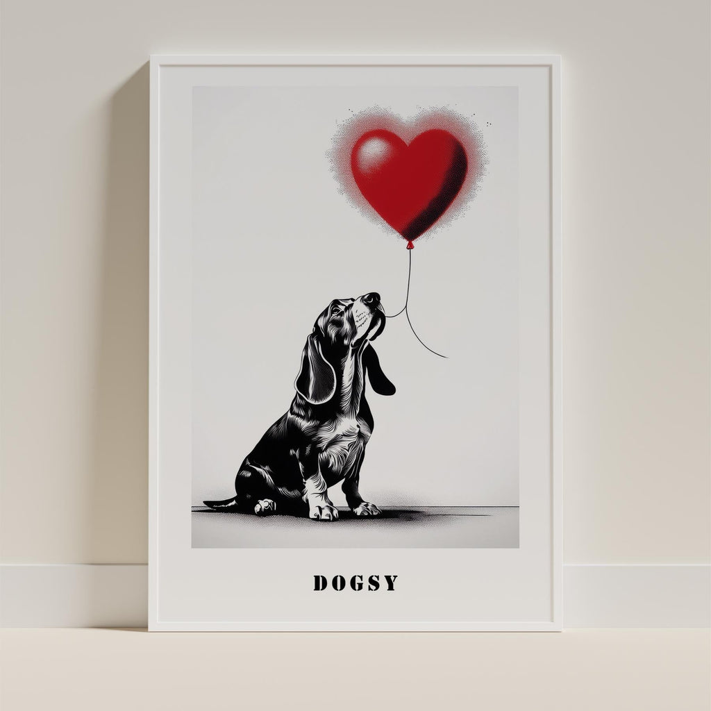 Basset Hound DOGSY Series inspired by the Art of Banksy with text Dogsy image 9