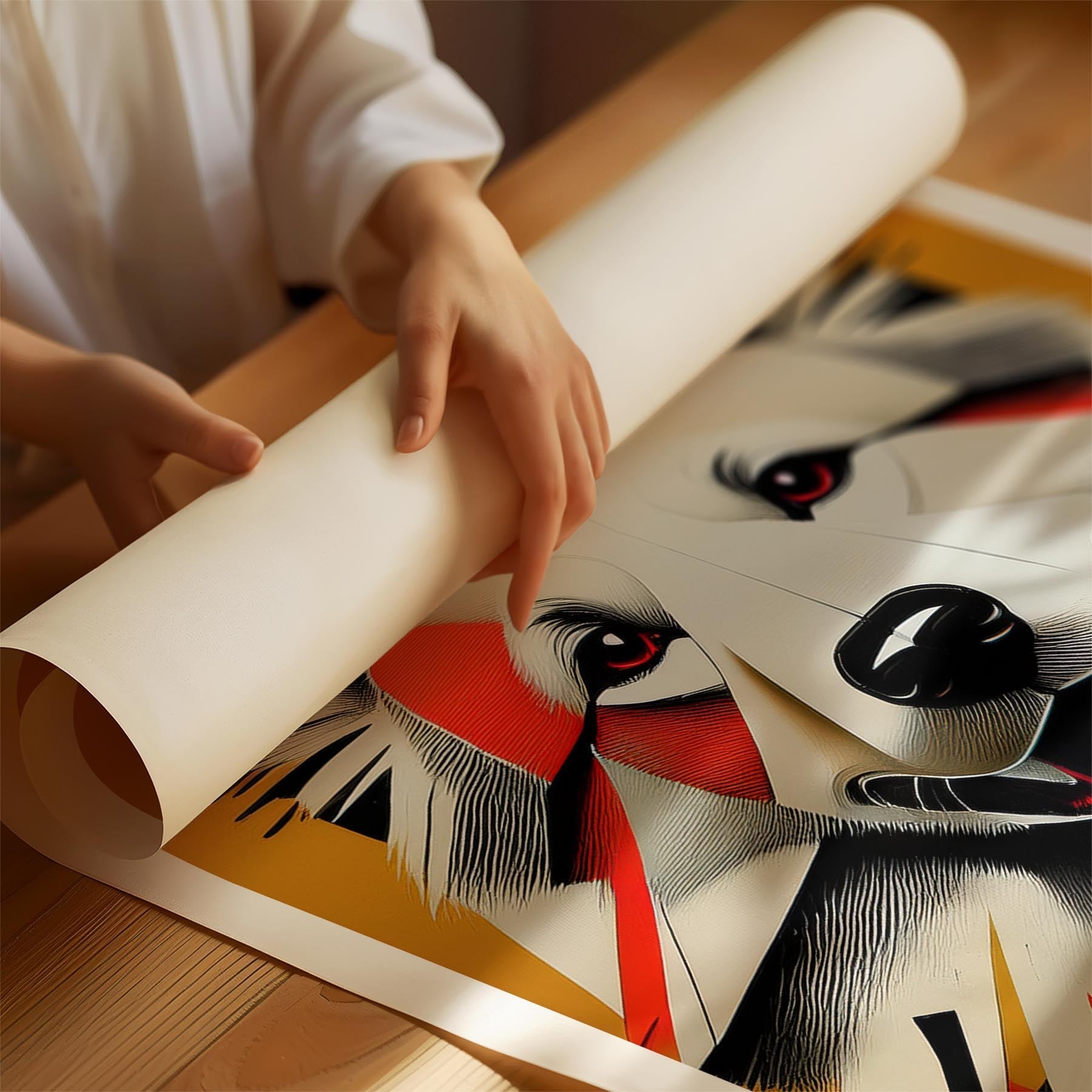 Samoyed Geometric Orange Series image 1