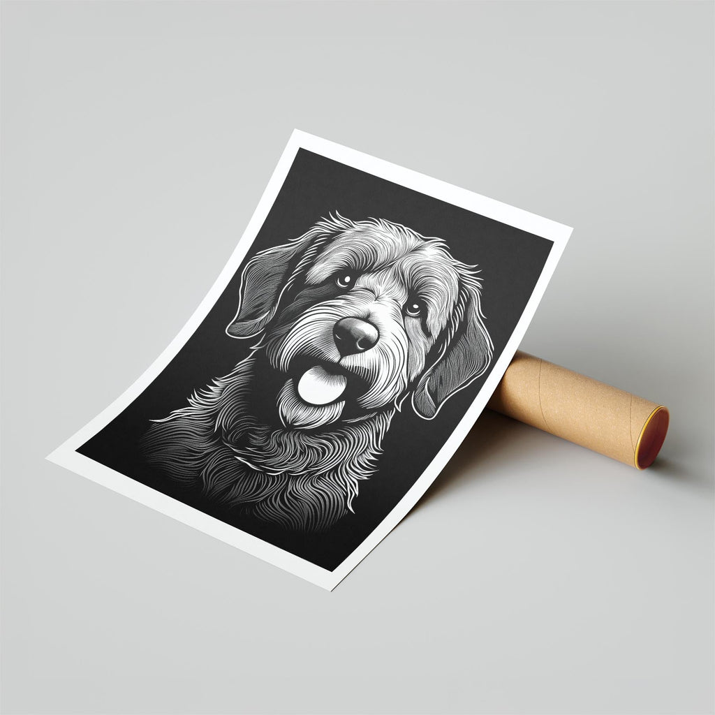 Spanish Water Dog Line Dog Series in Black and White image 6
