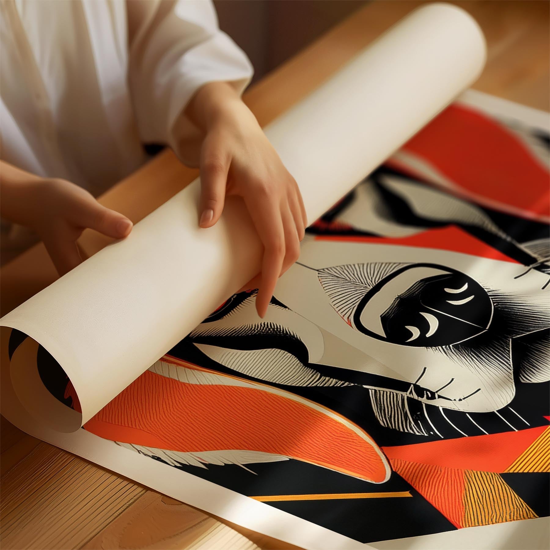 Golden Retriever Geometric Orange Series image 1