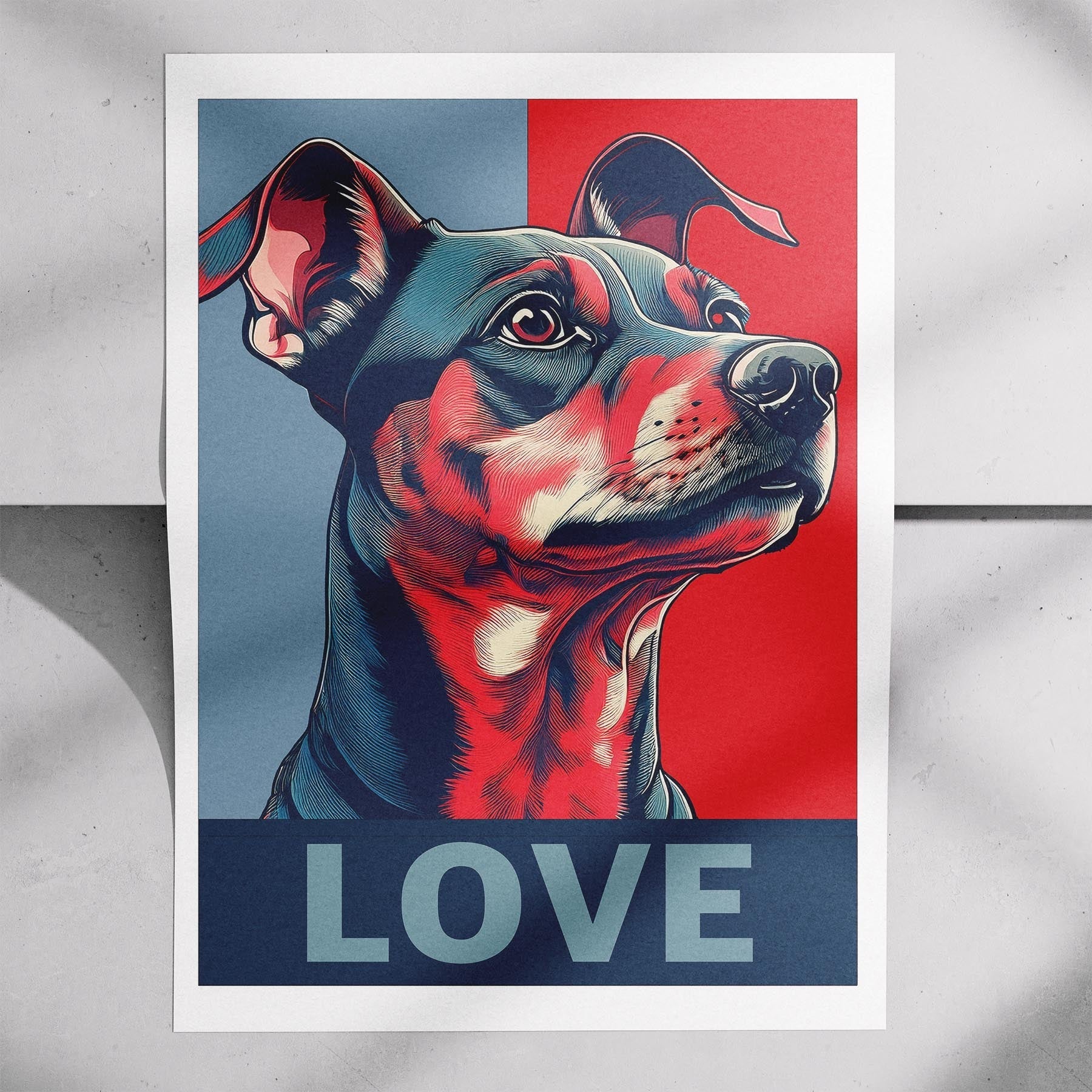 Miniature Pinscher LOVE Series Inspired by the Obama Poster image 7