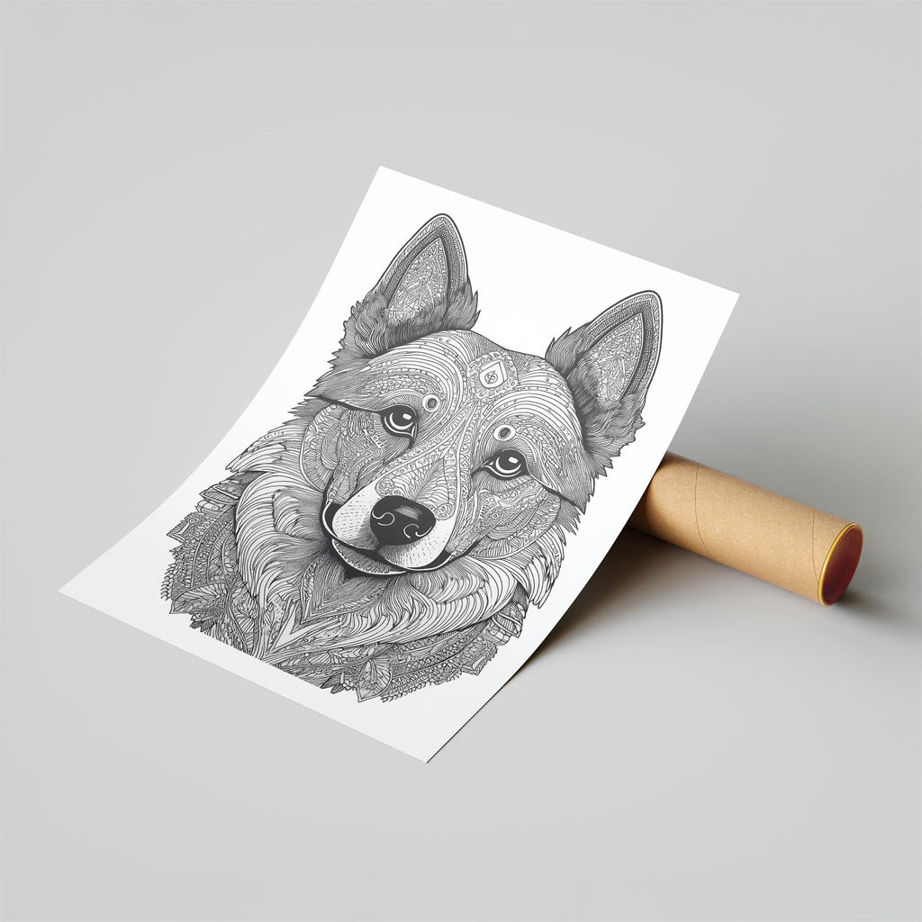 German Spitz Mandala Black and White Dog Series image 6