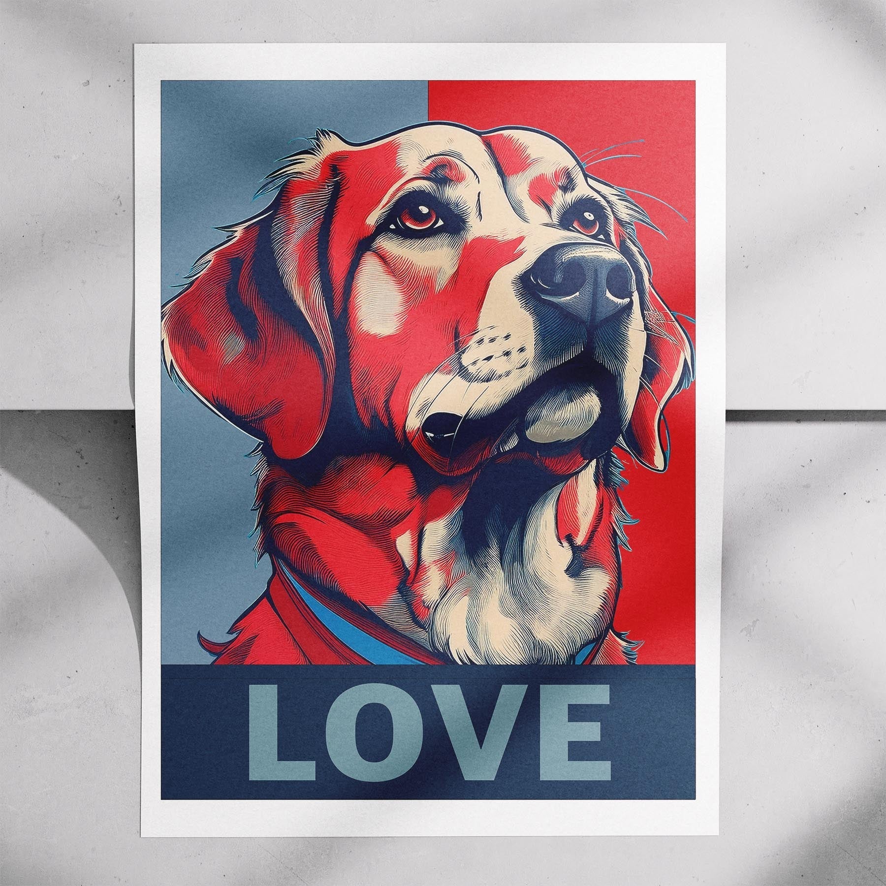 Golden Retriever LOVE Series Inspired by the Obama Poster image 7