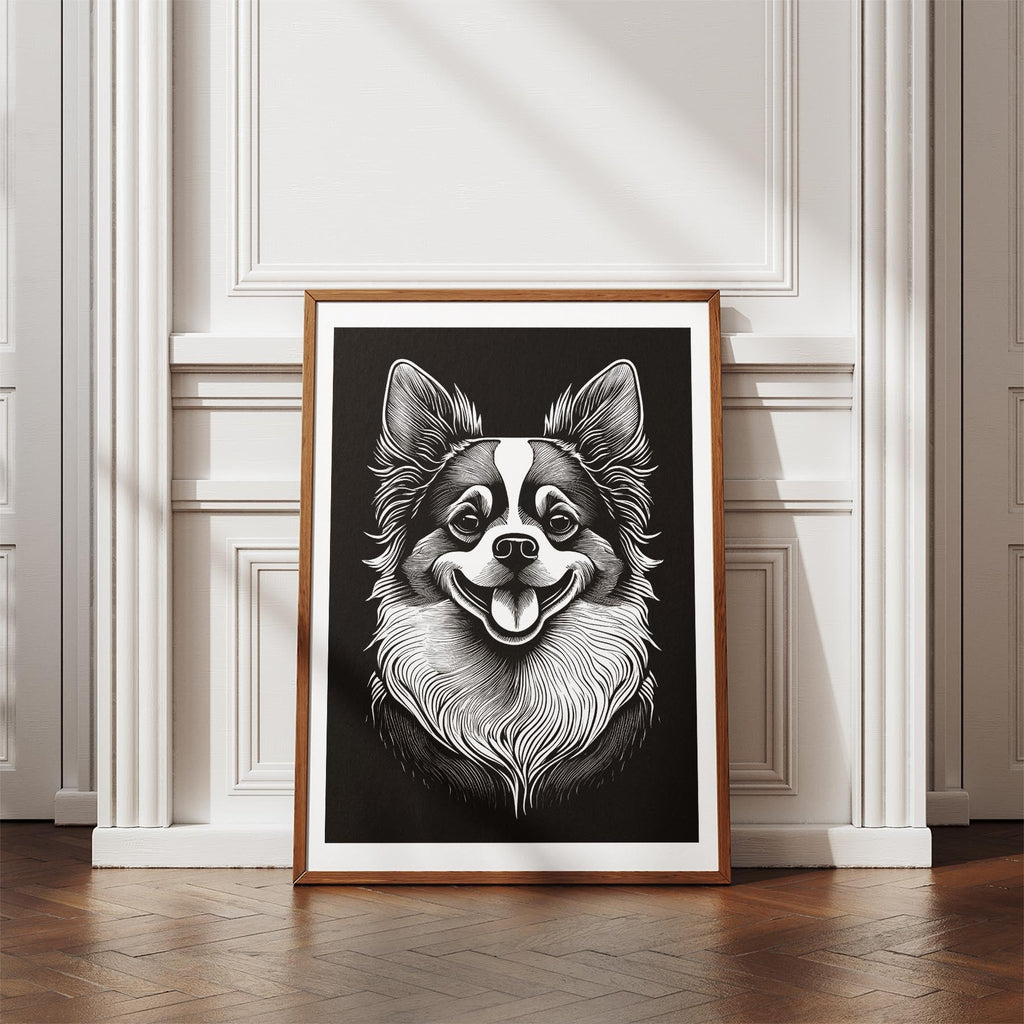 Japanese Chin Line Dog Series in Black and White image 4