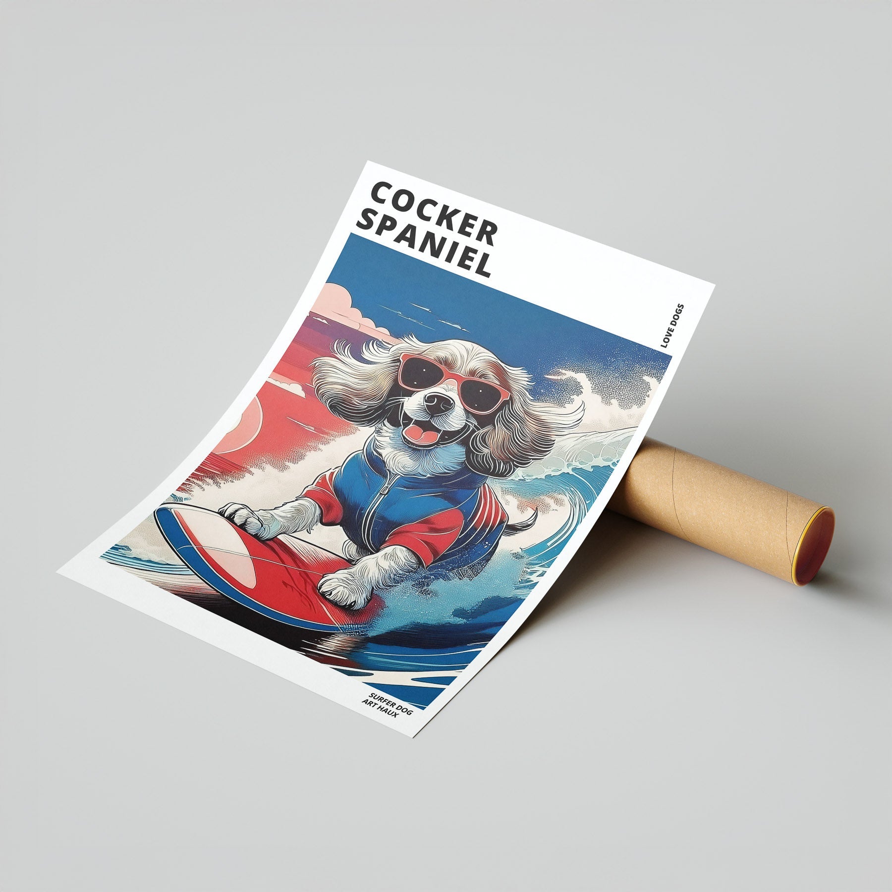 Cocker Spaniel Hokosai Surfer Dogs 1 image 7