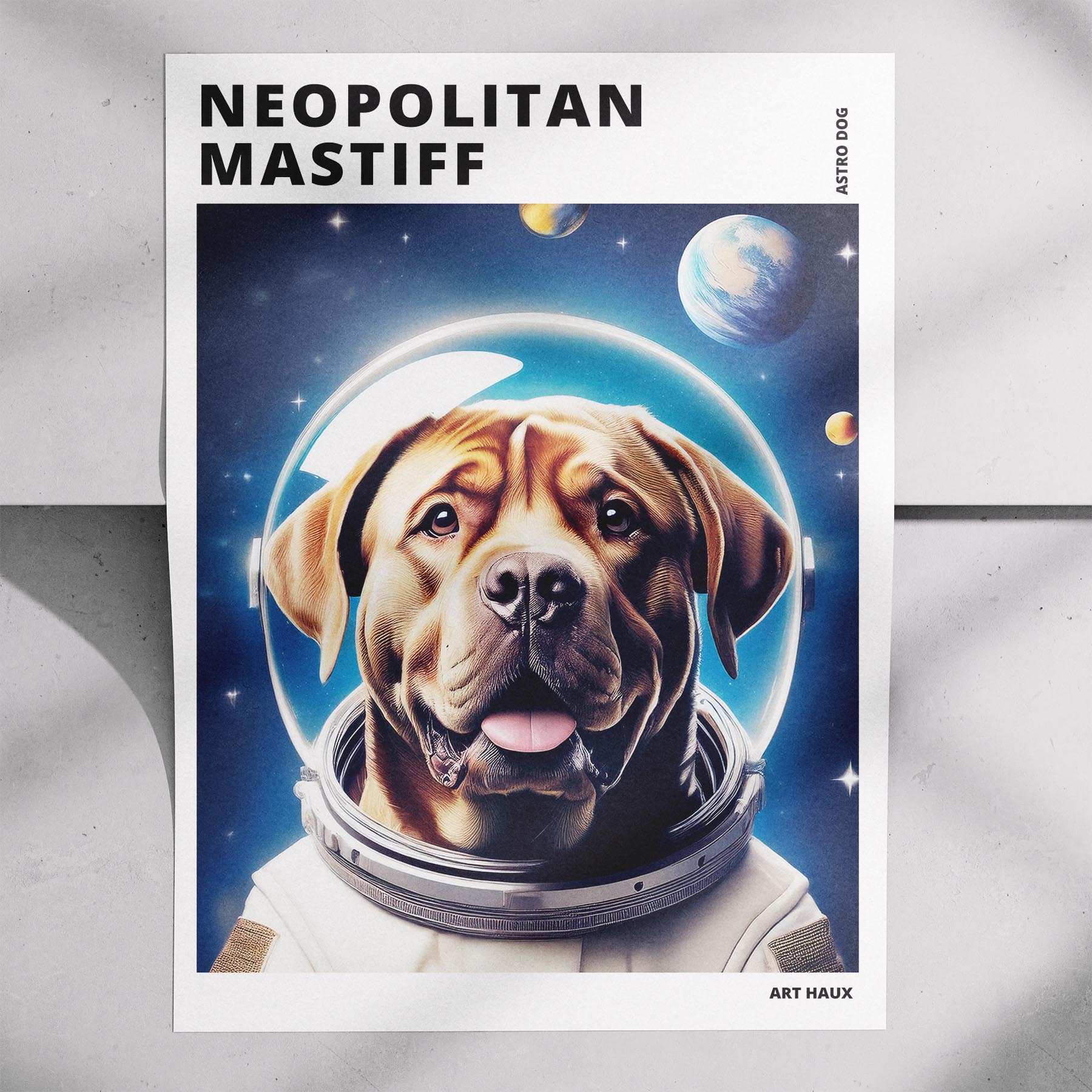 Neapolitan Mastiff Astronaut Dog Series with Text Astro Dog image 7