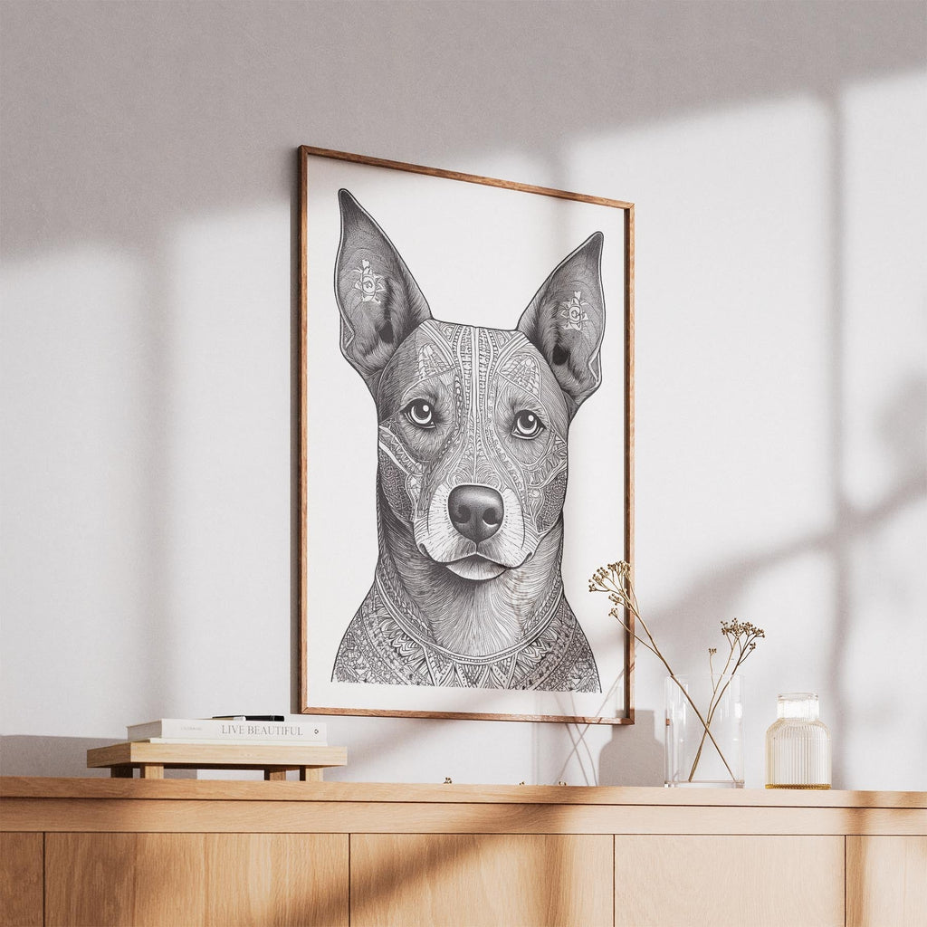 Kelpie Mandala Black and White Dog Series image 5