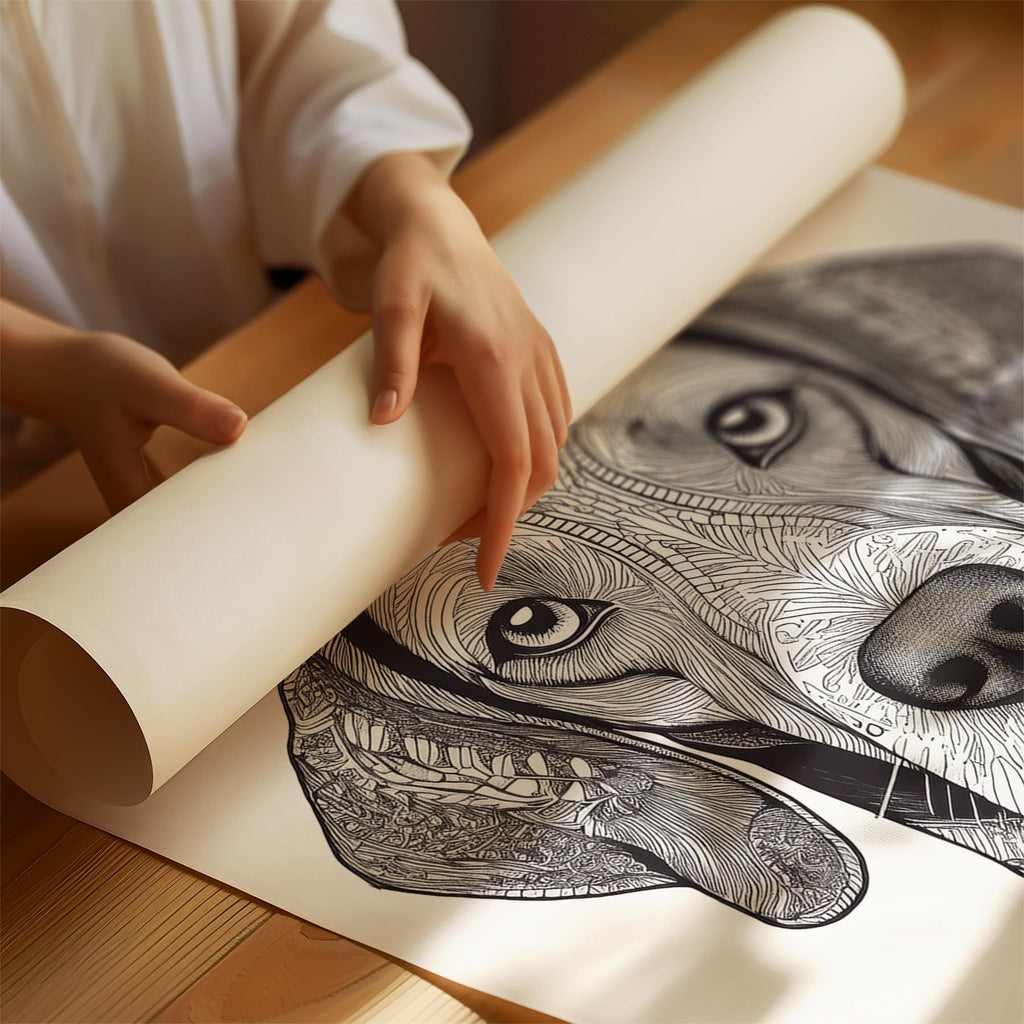 Hungarian Vizsla Mandala Black and White Dog Series image 1