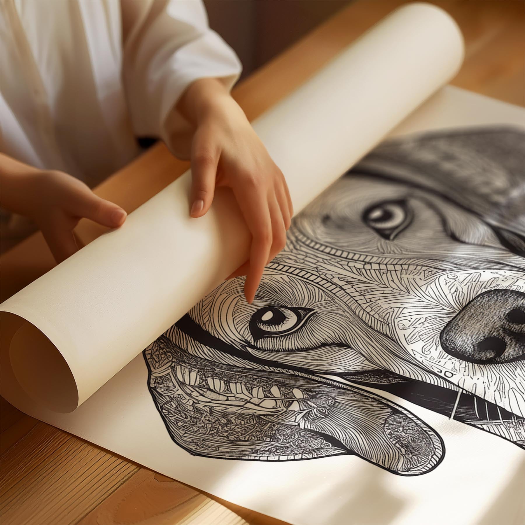 Hungarian Vizsla Mandala Black and White Dog Series image 1