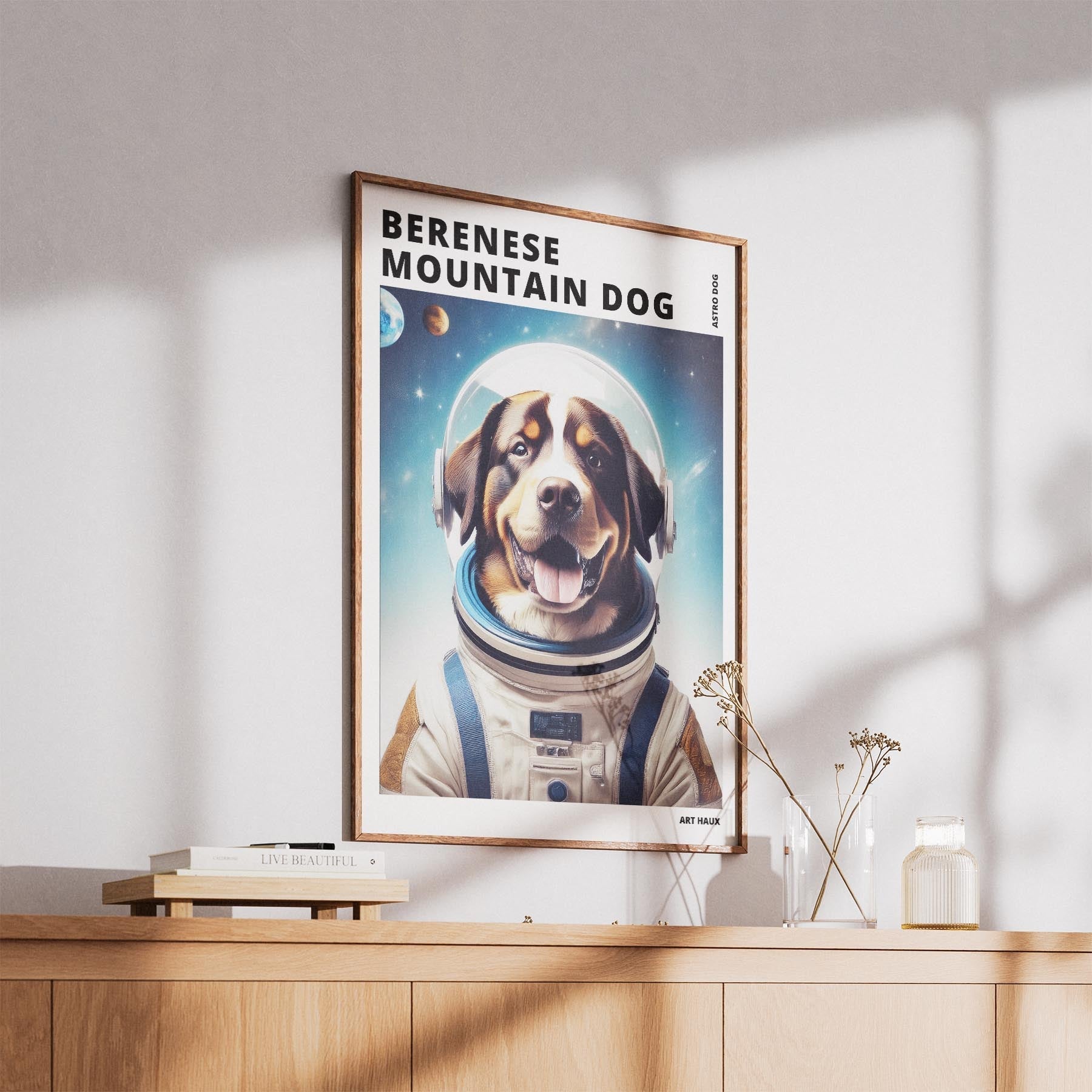 Bernese Mountain Dog Astronaut Dog Series with Text Astro Dog image 5