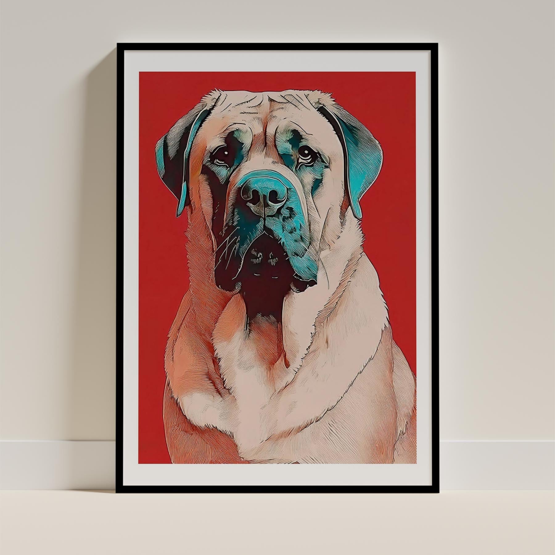 Mastiff Dog Art Print Unframed | 8 Unique Designs | Wall Art Gift for Dog Lovers | Dogsy & Co