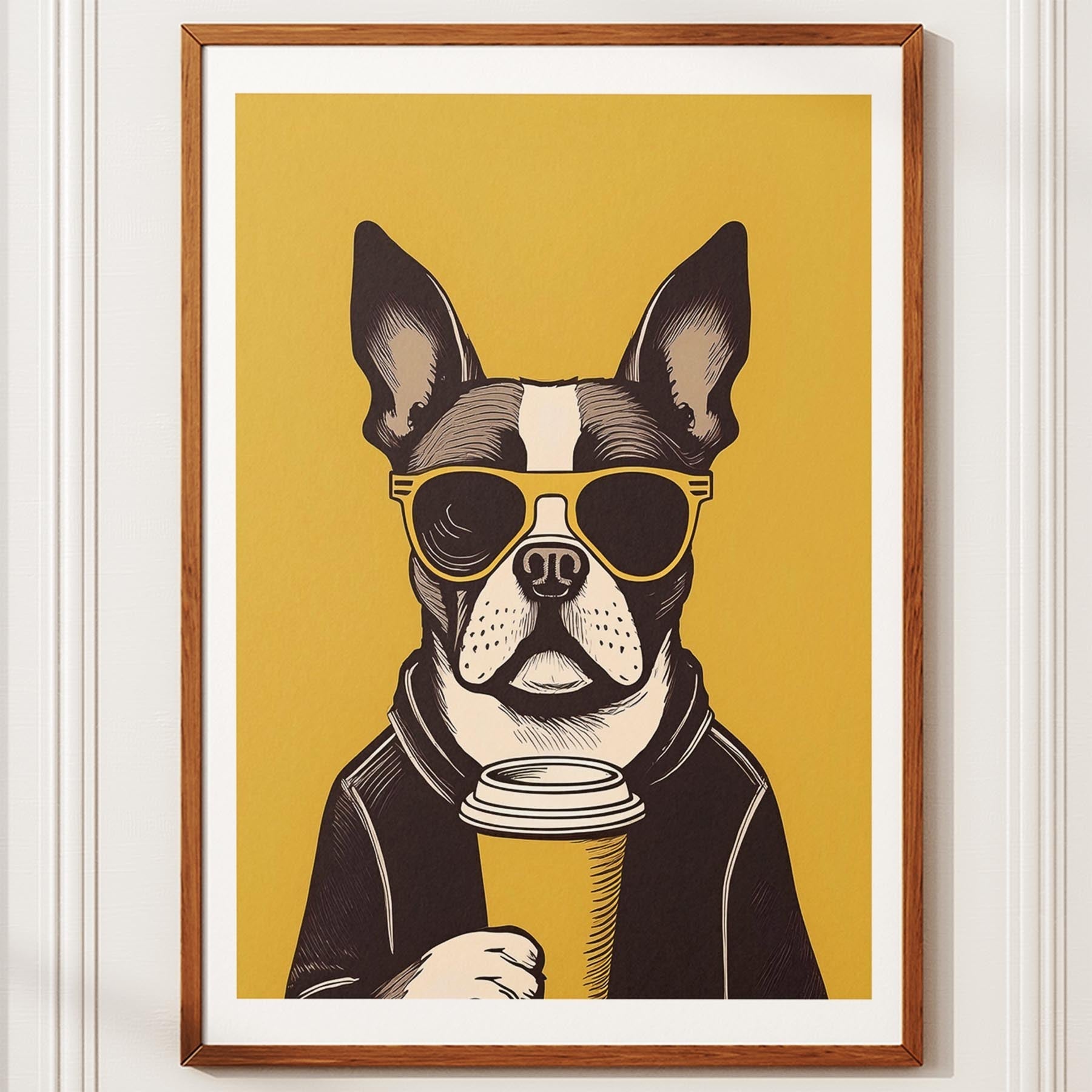 Boston Terrier Chillin Coffee Dog image 10
