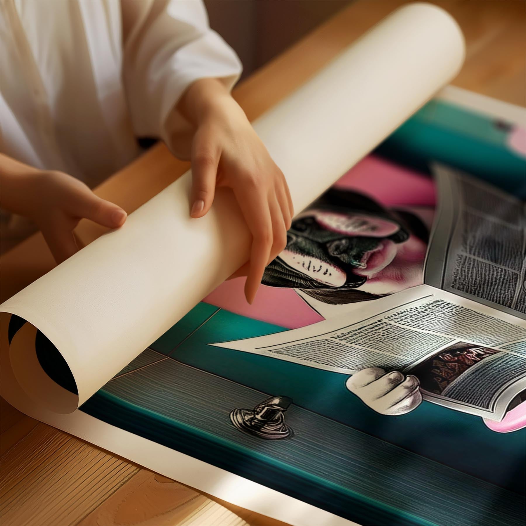 Bullmastiff Toilet Dogs PInk and Turquise image 1