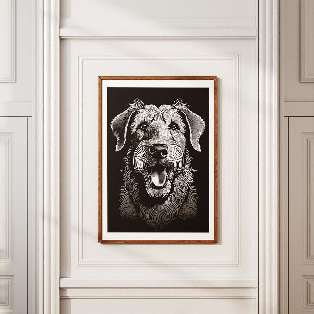 Irish Wolfhound Line Dog Series in Black and White image 3