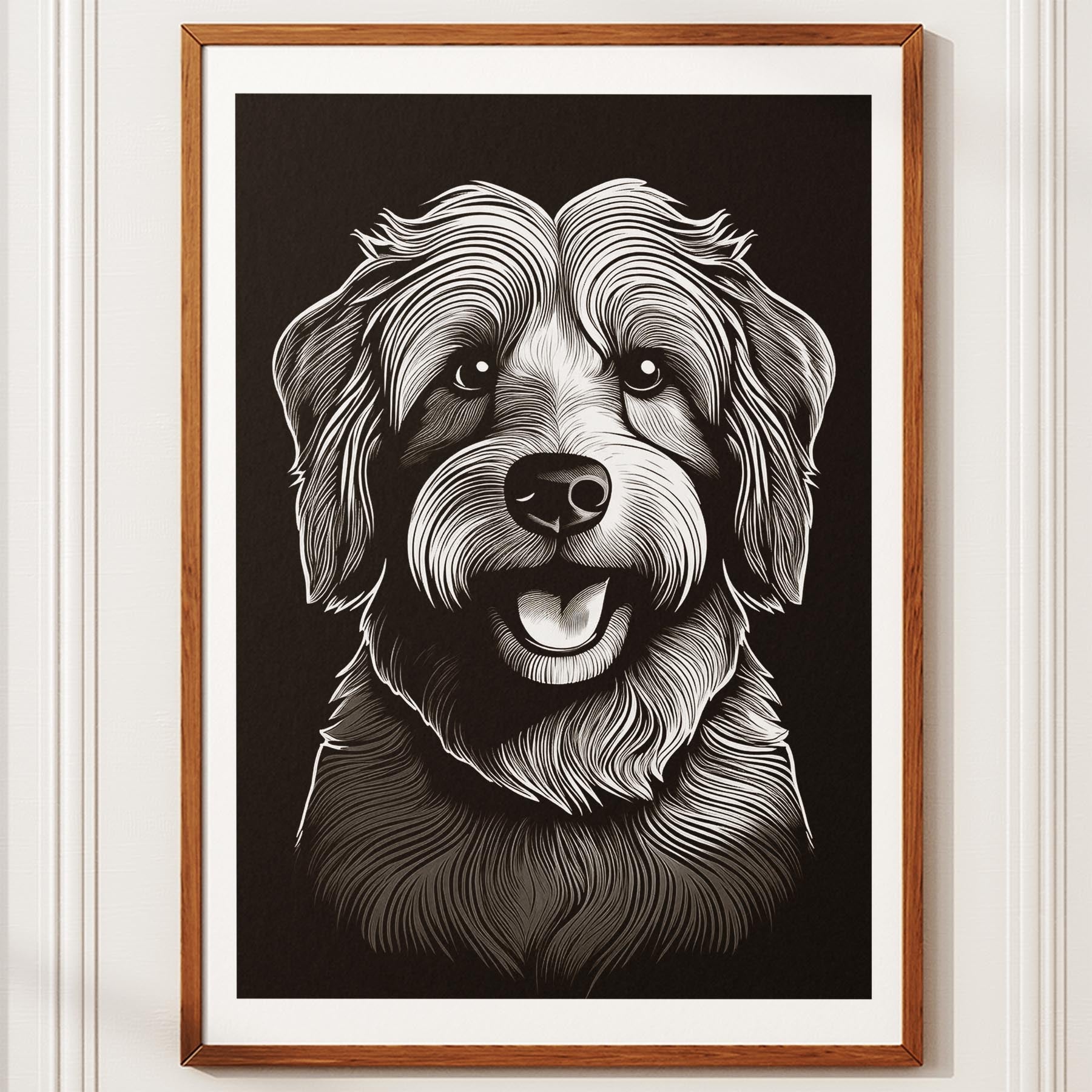 Coton de Tulear Line Dog Series in Black and White image 10