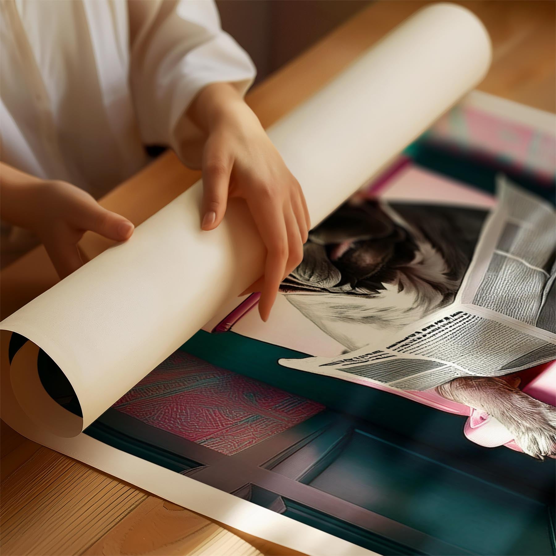 Mastiff Toilet Dogs PInk and Turquise image 1