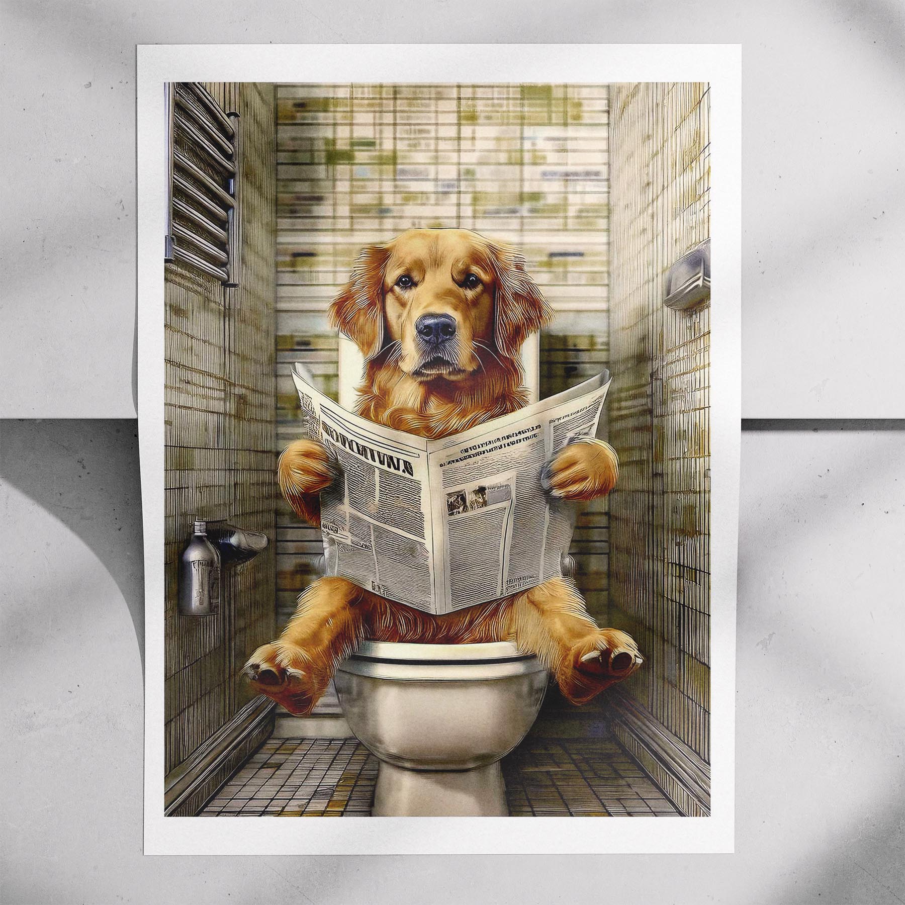 Golden Retriever Toilet Humour Dog Series 2 image 7