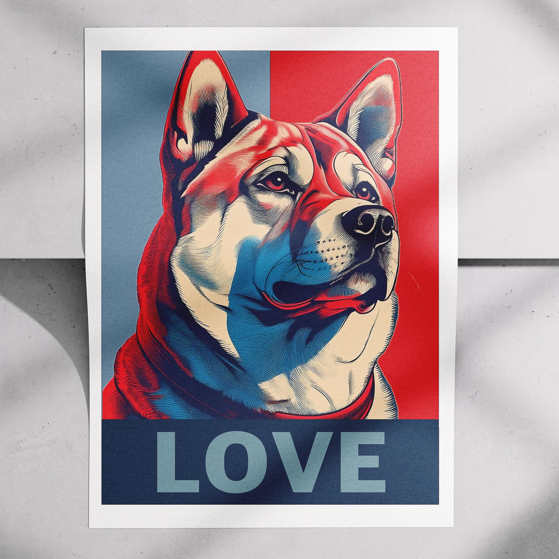 Akita Inu LOVE Series Inspired by the Obama Poster image 7