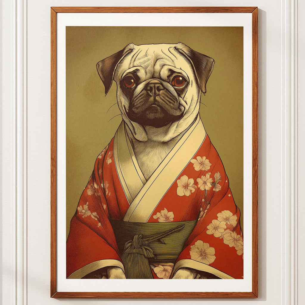 Pug Japanse Kimono Dog Series image 10