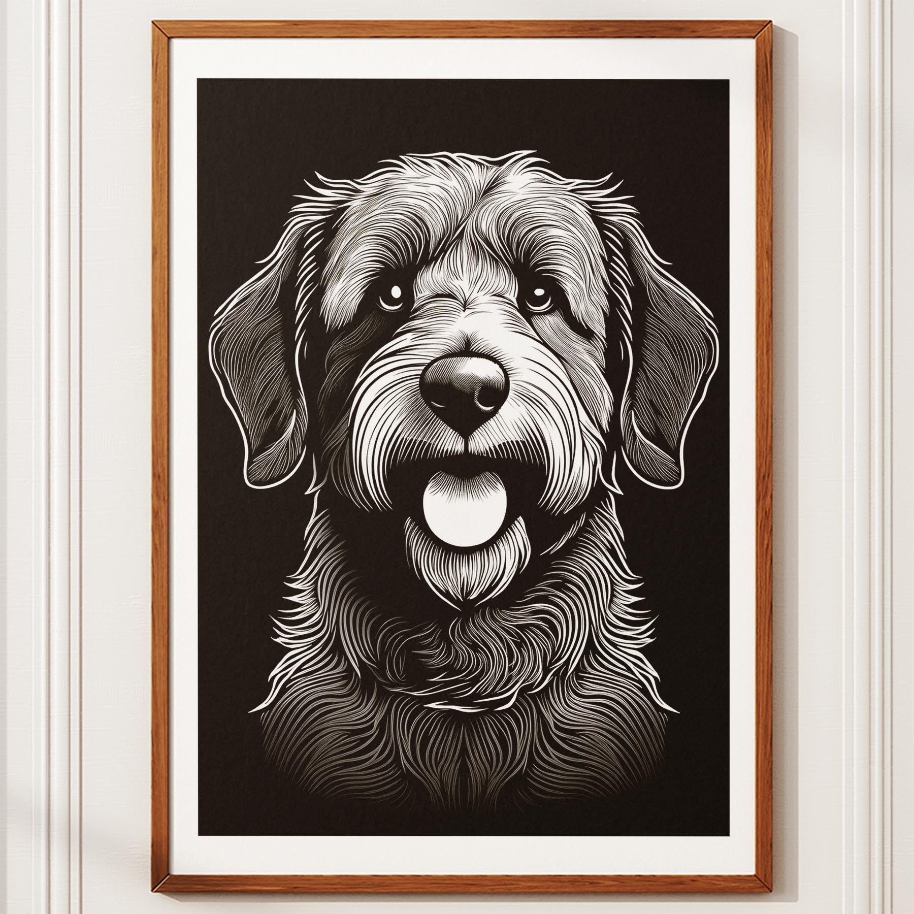 Spanish Water Dog Line Dog Series in Black and White image 10