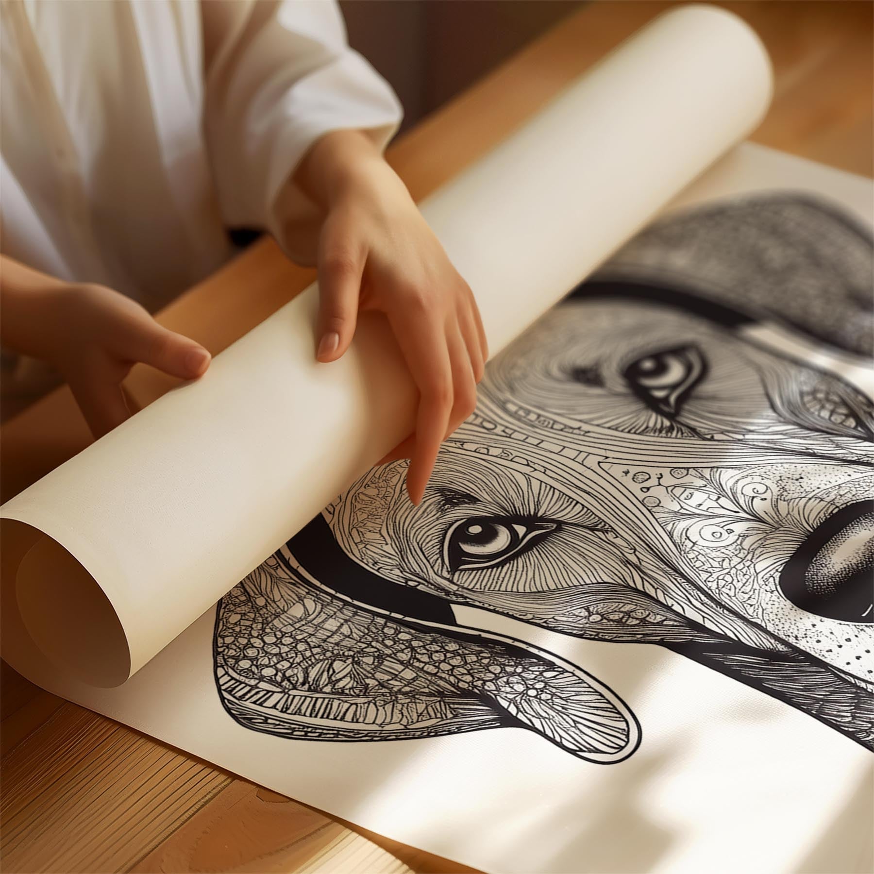 Great Dane Mandala Black and White Dog Series image 1