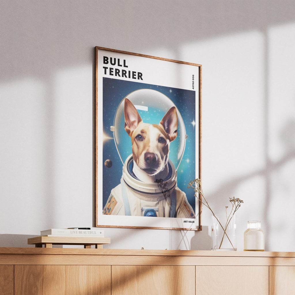 Bull Terrier Astronaut Dog Series with Text Astro Dog image 5