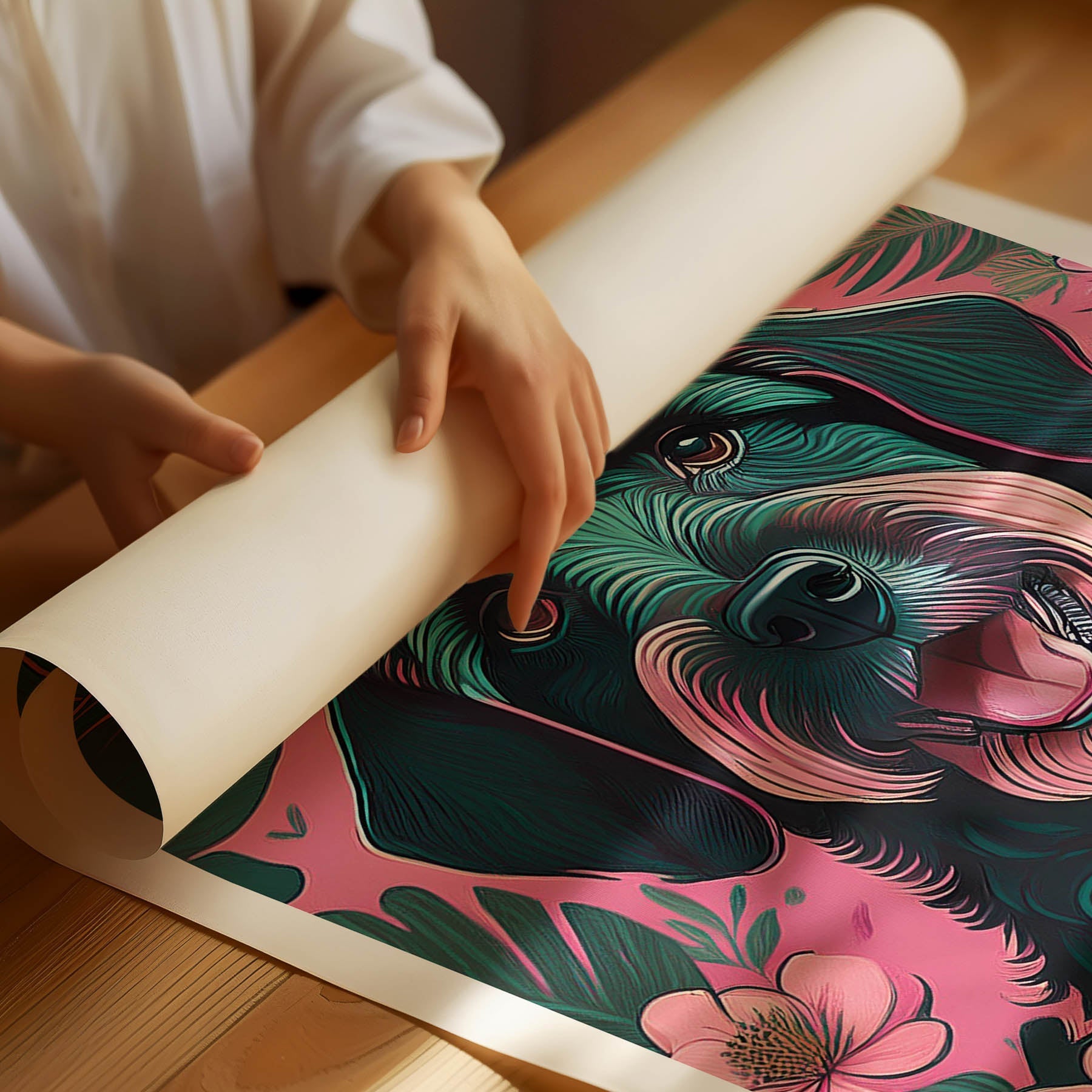 Labradoodle Flowery Dog image 1