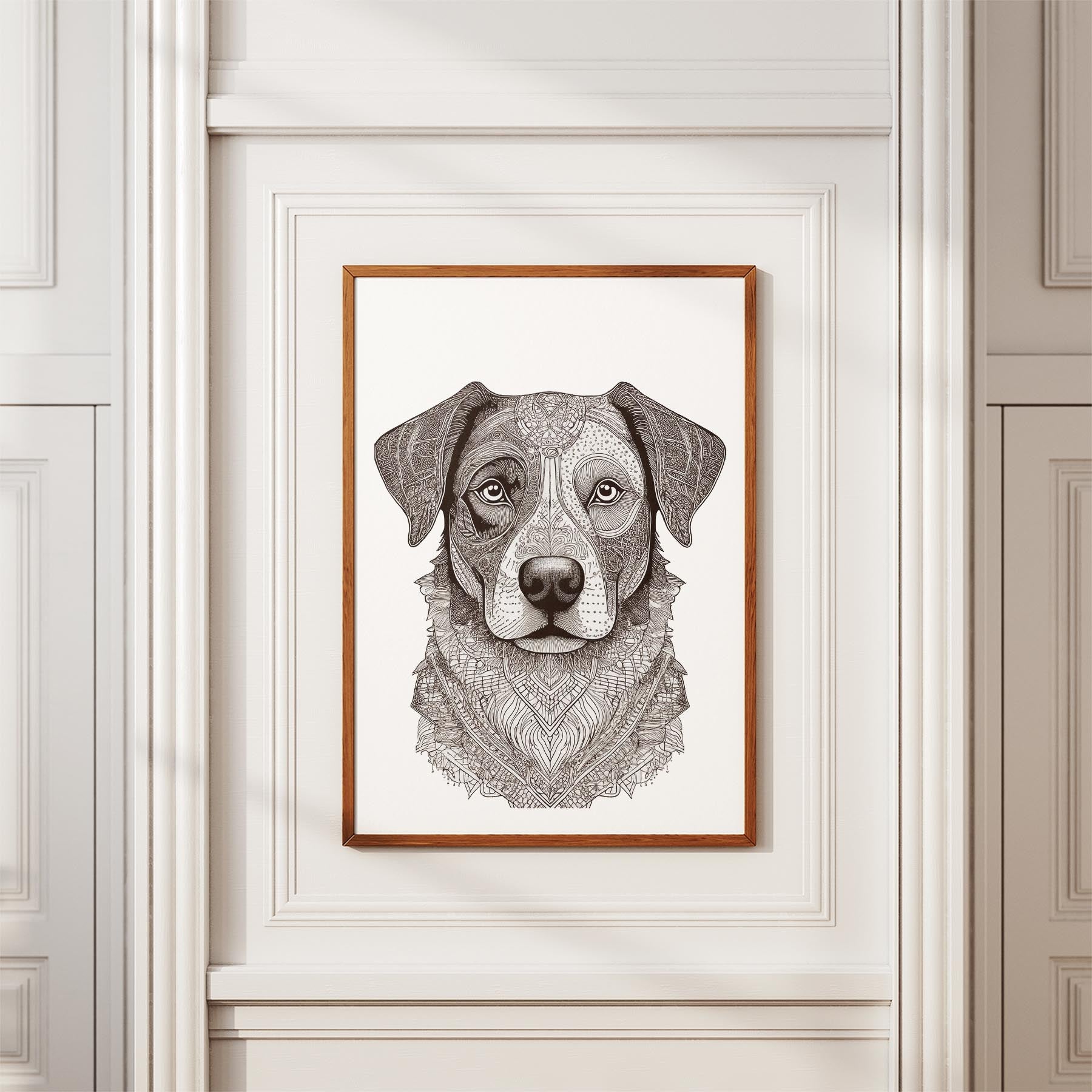 Border Collie Mandala Black and White Dog Series image 3