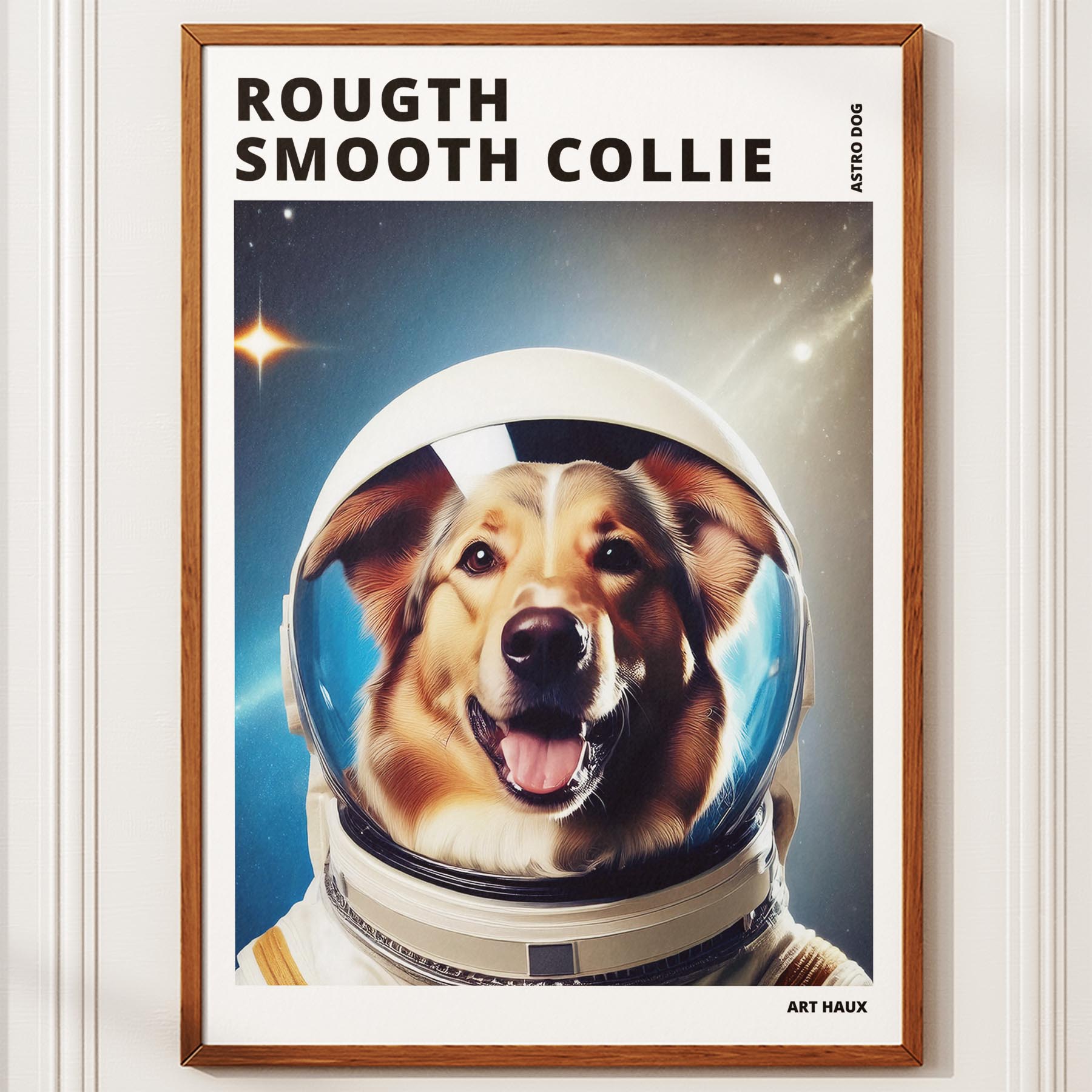 Rough Smooth Collie Astronaut Dog Series with Text Astro Dog image 10