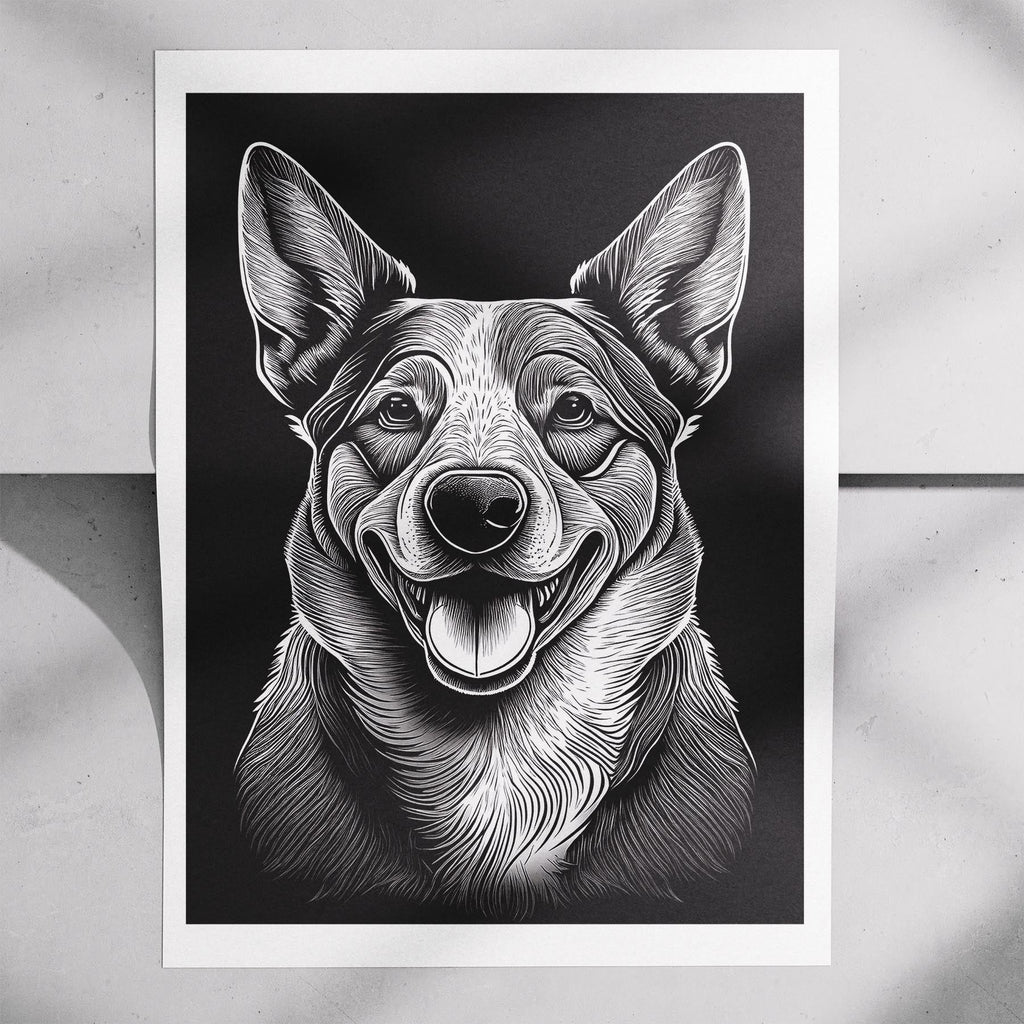 Cattle Dog Line Dog Series in Black and White image 7
