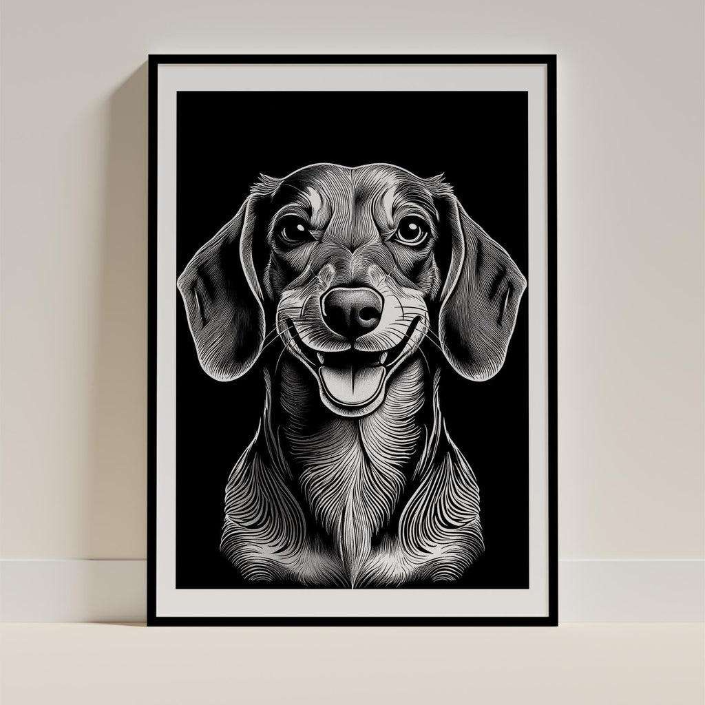 Dachshund Line Dog Series in Black and White image 0