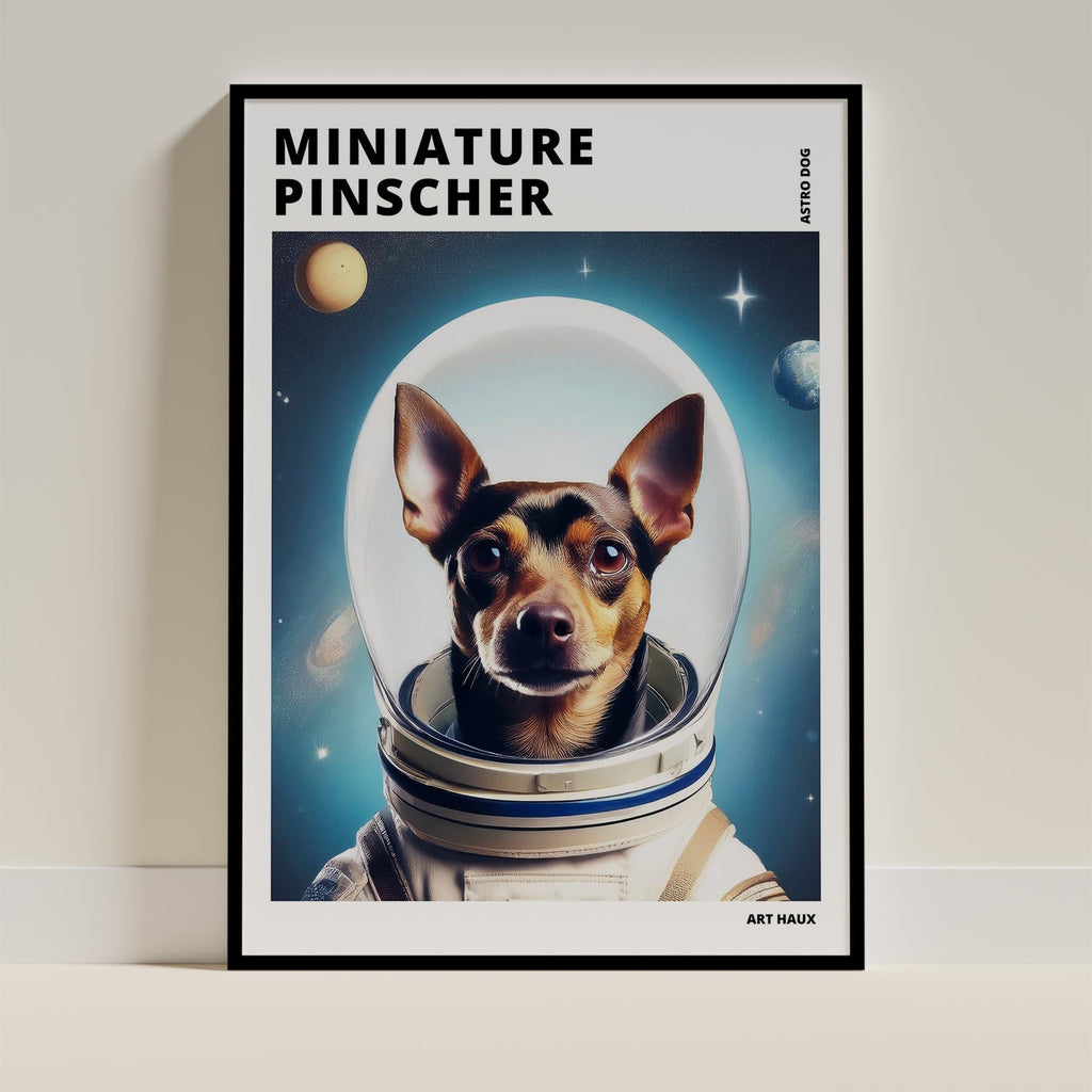 Miniature Pinscher Astronaut Dog Series with Text Astro Dog image 11