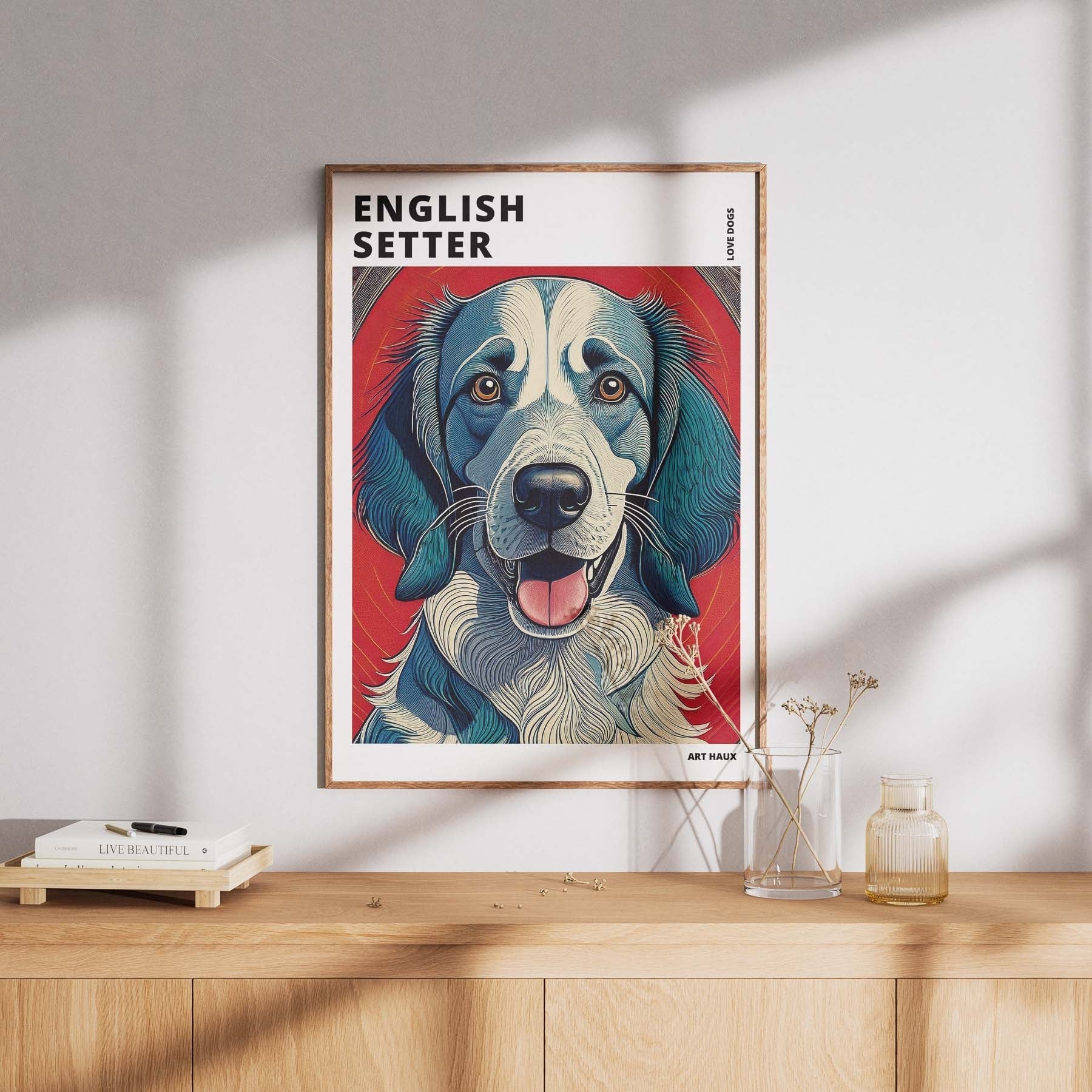 English Setter Hokusai Japanese Inspired Dog Series with Text image 7